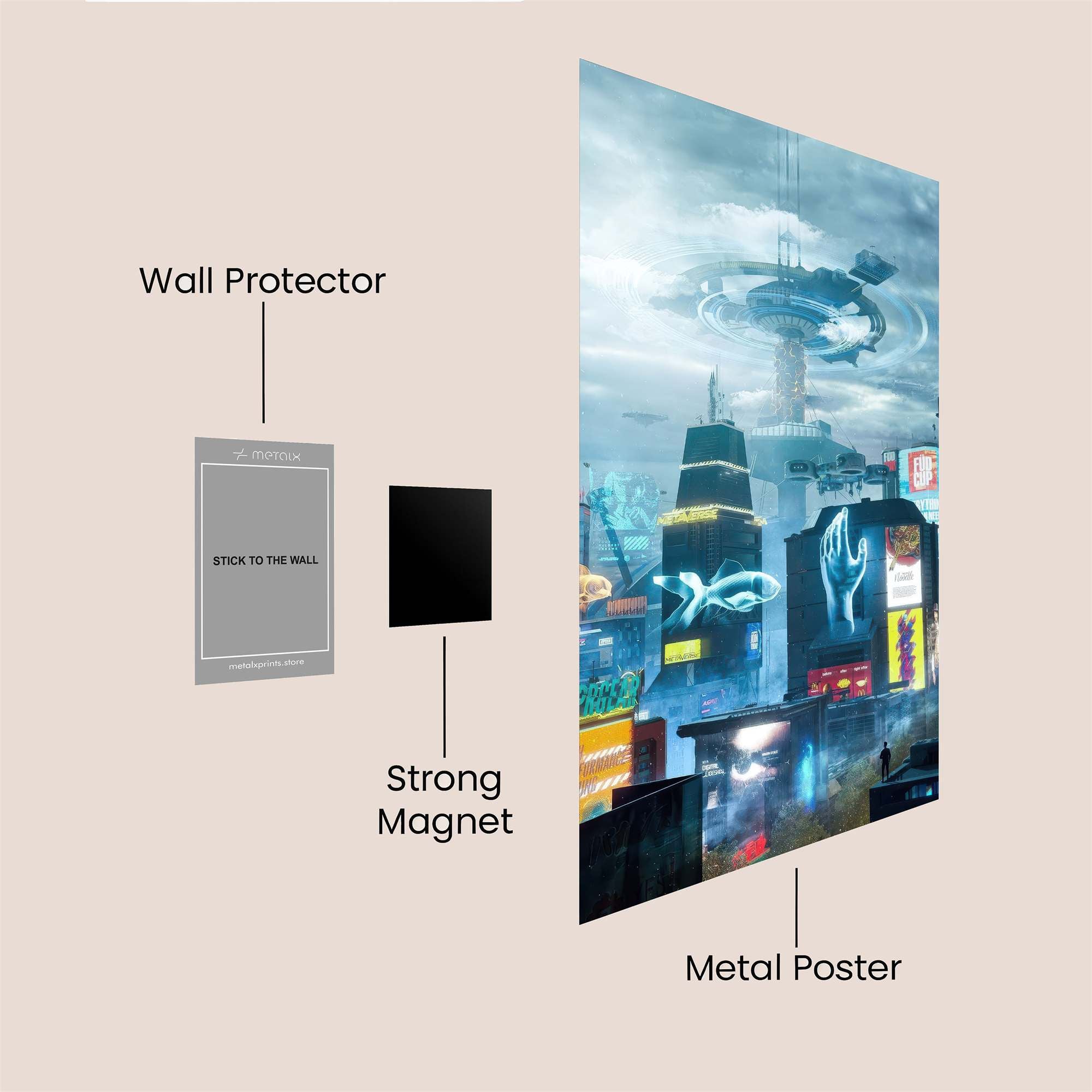 Futuristic Glow Safe Wall Magnetic / M