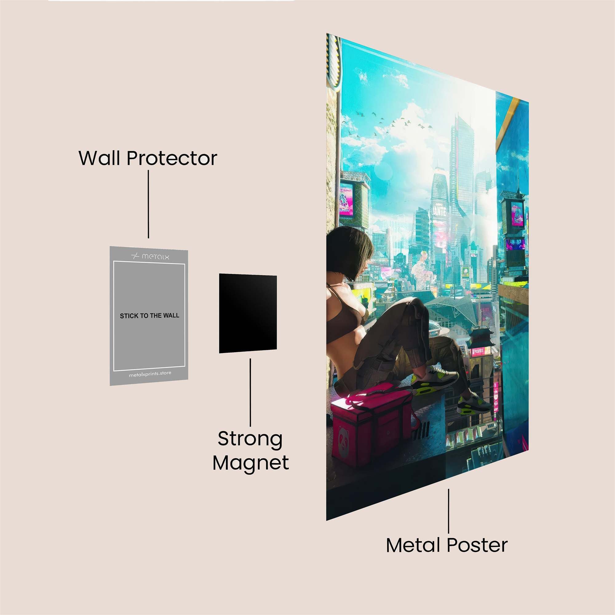 Futuristic Serenity Safe Wall Magnetic / M