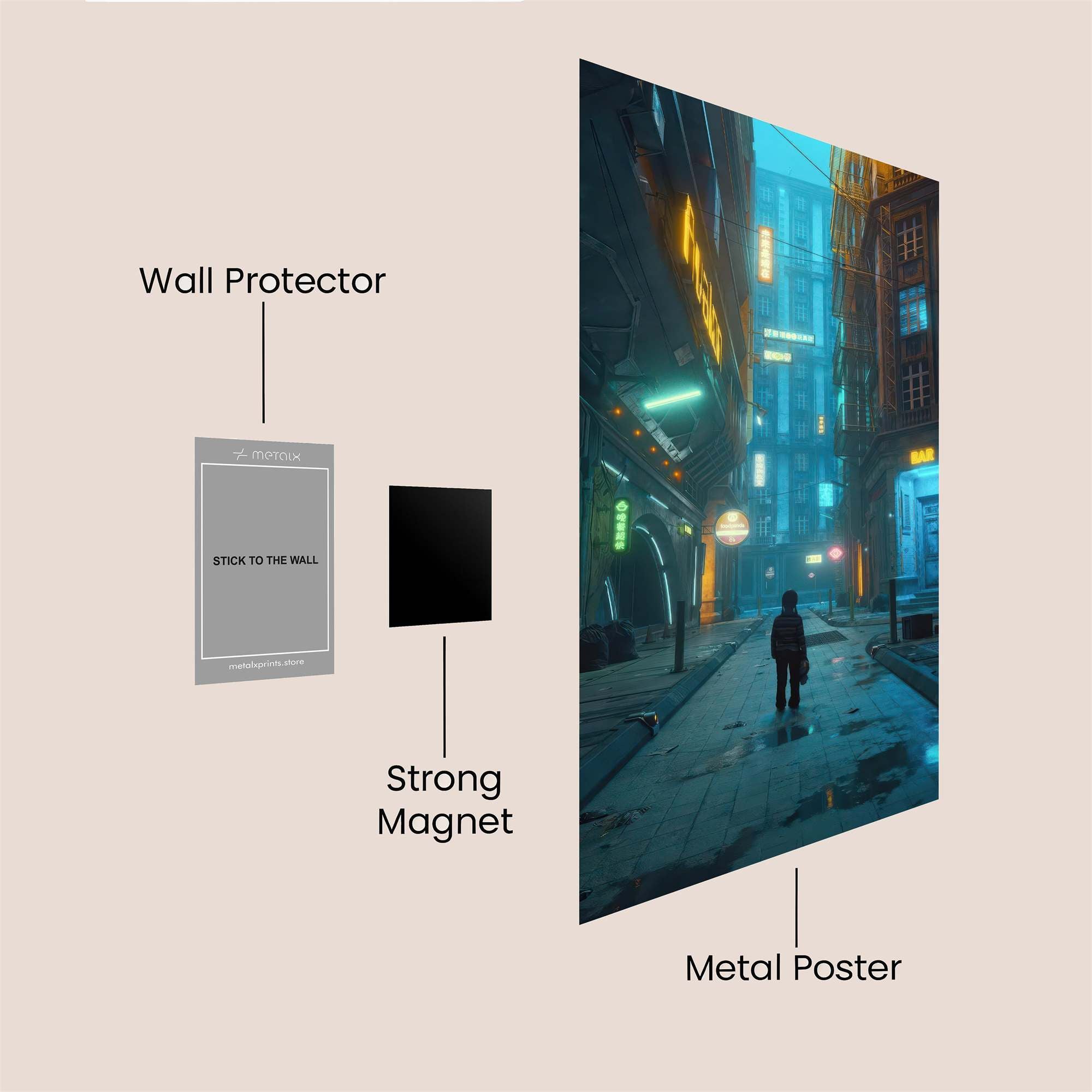 Neon Solitude Safe Wall Magnetic / M
