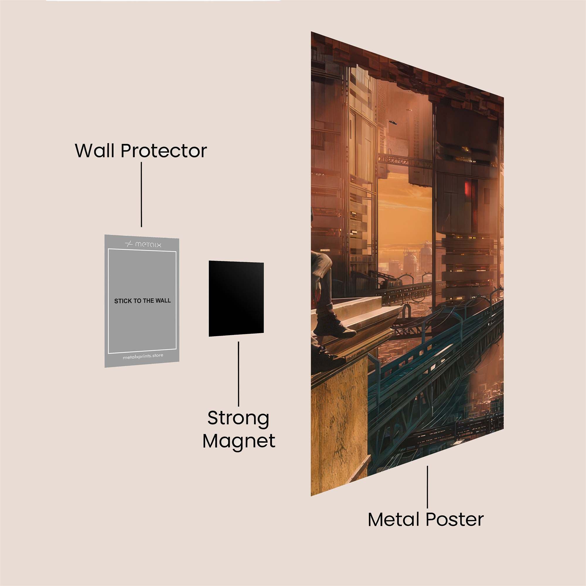 Futuristic Luminescence Safe Wall Magnetic / M