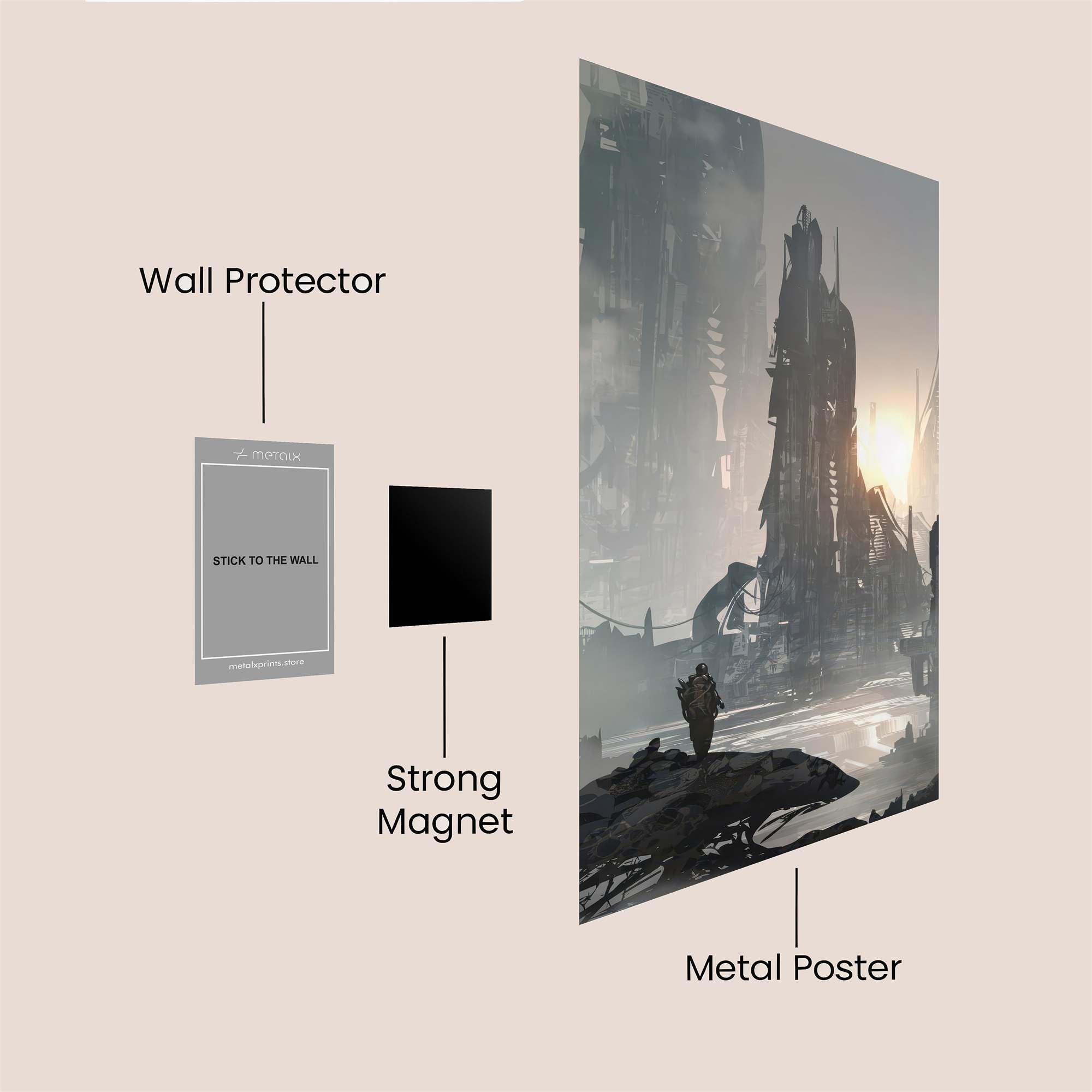 Futuristic Solitude Safe Wall Magnetic / M