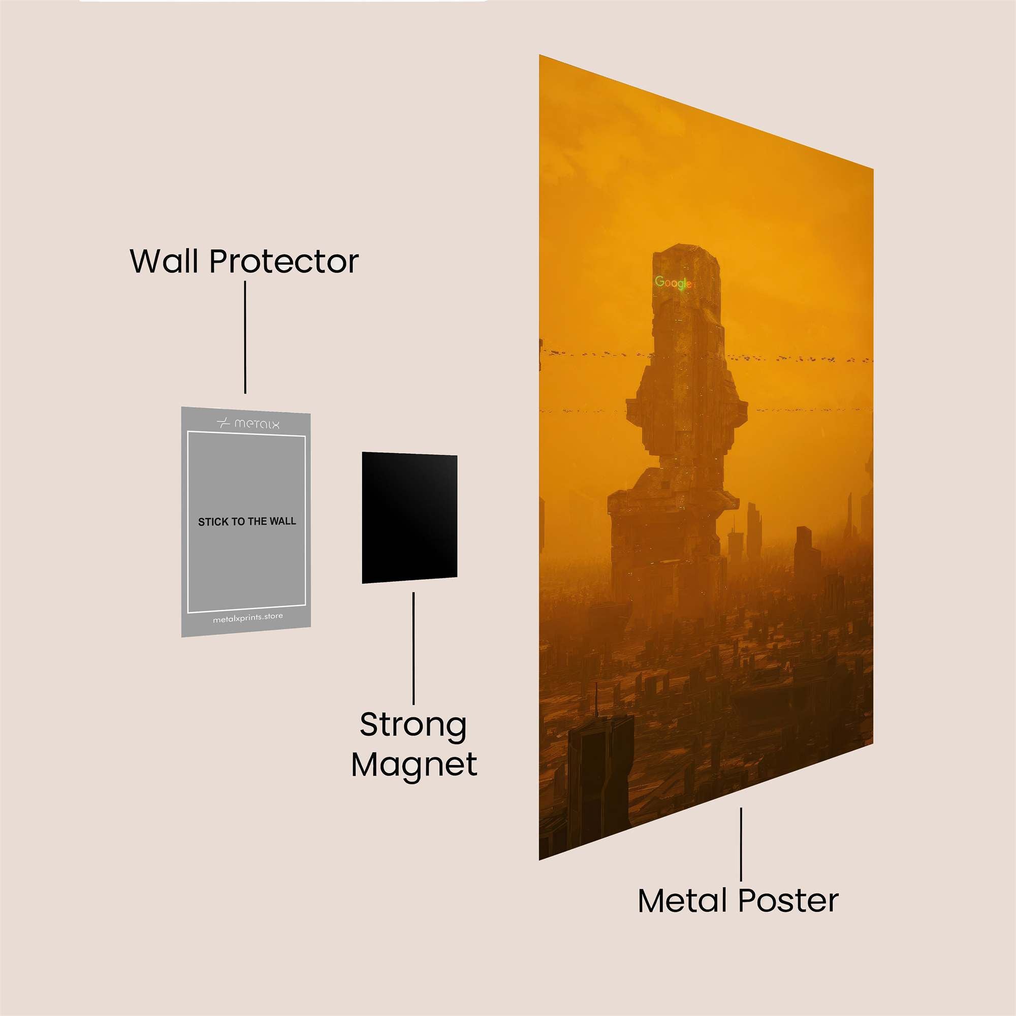 Dystopian Sundown Safe Wall Magnetic / M