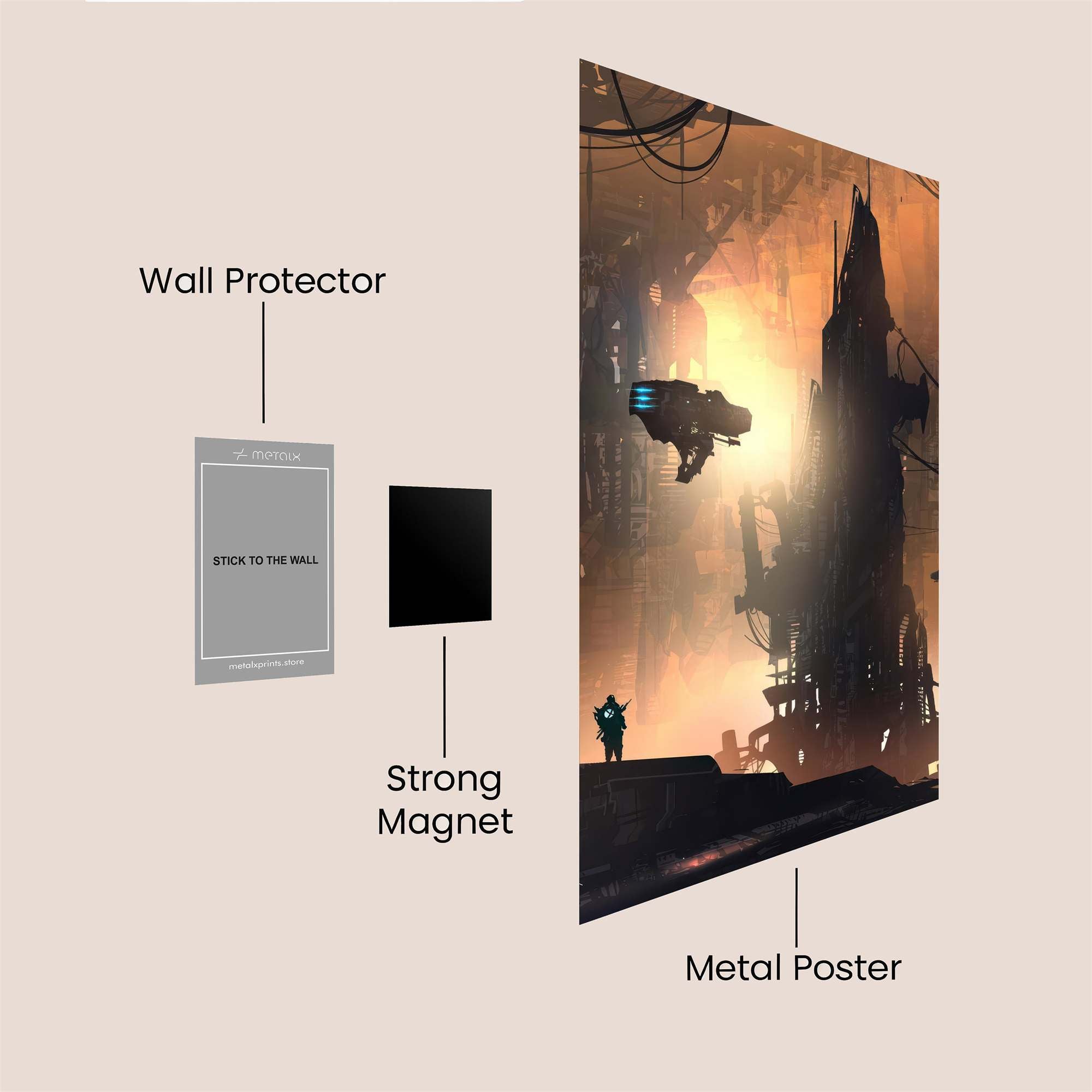 Futuristic Twilight Safe Wall Magnetic / M