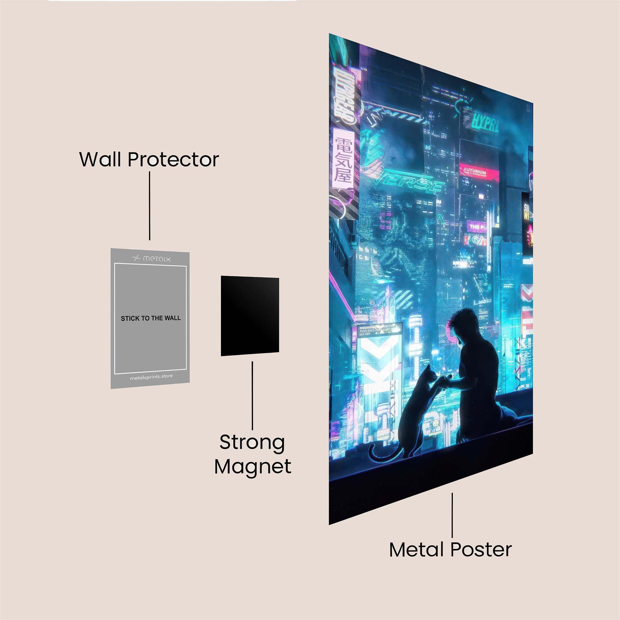 Neon Whispers Safe Wall Magnetic / M