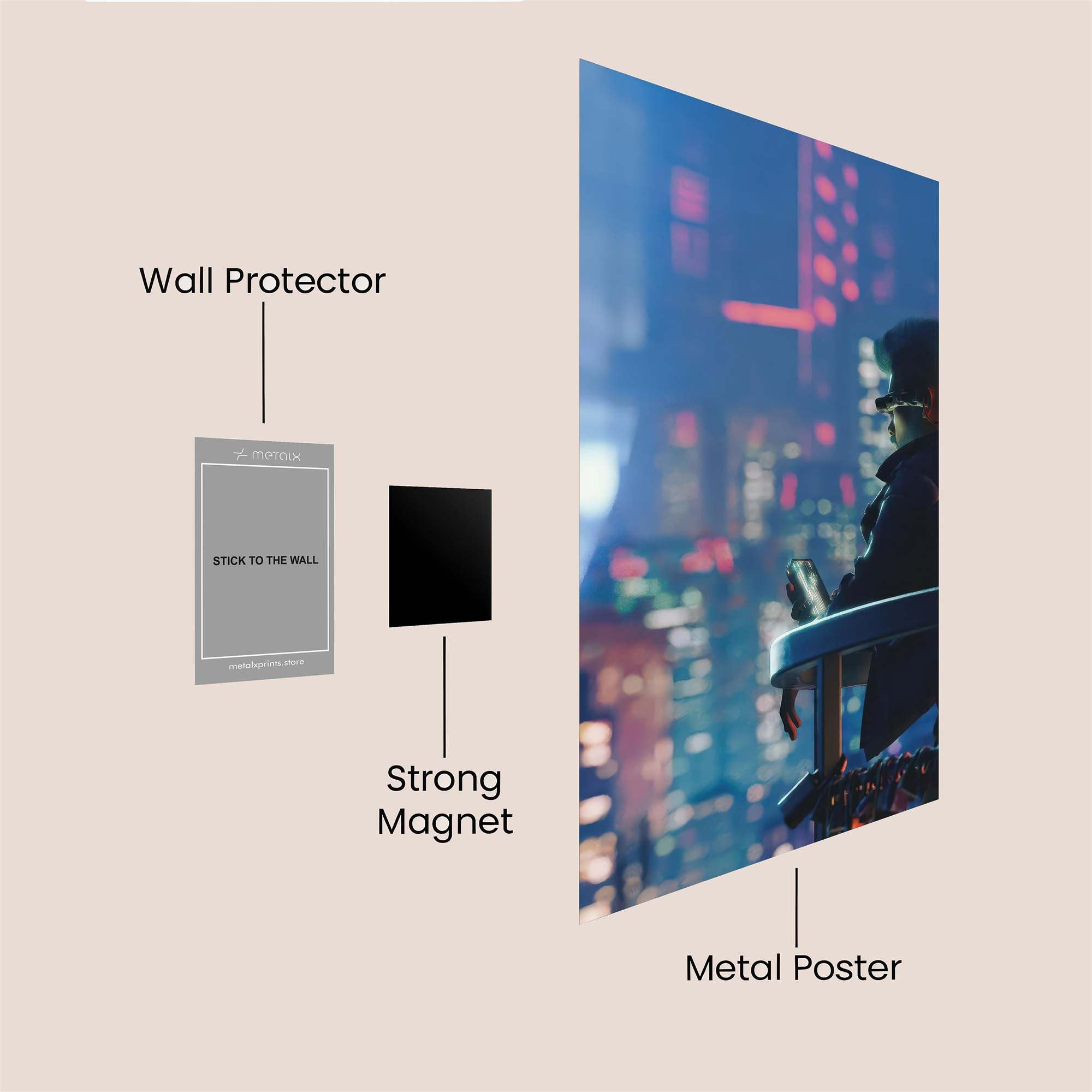 Cyberpunk Reflection Safe Wall Magnetic / M