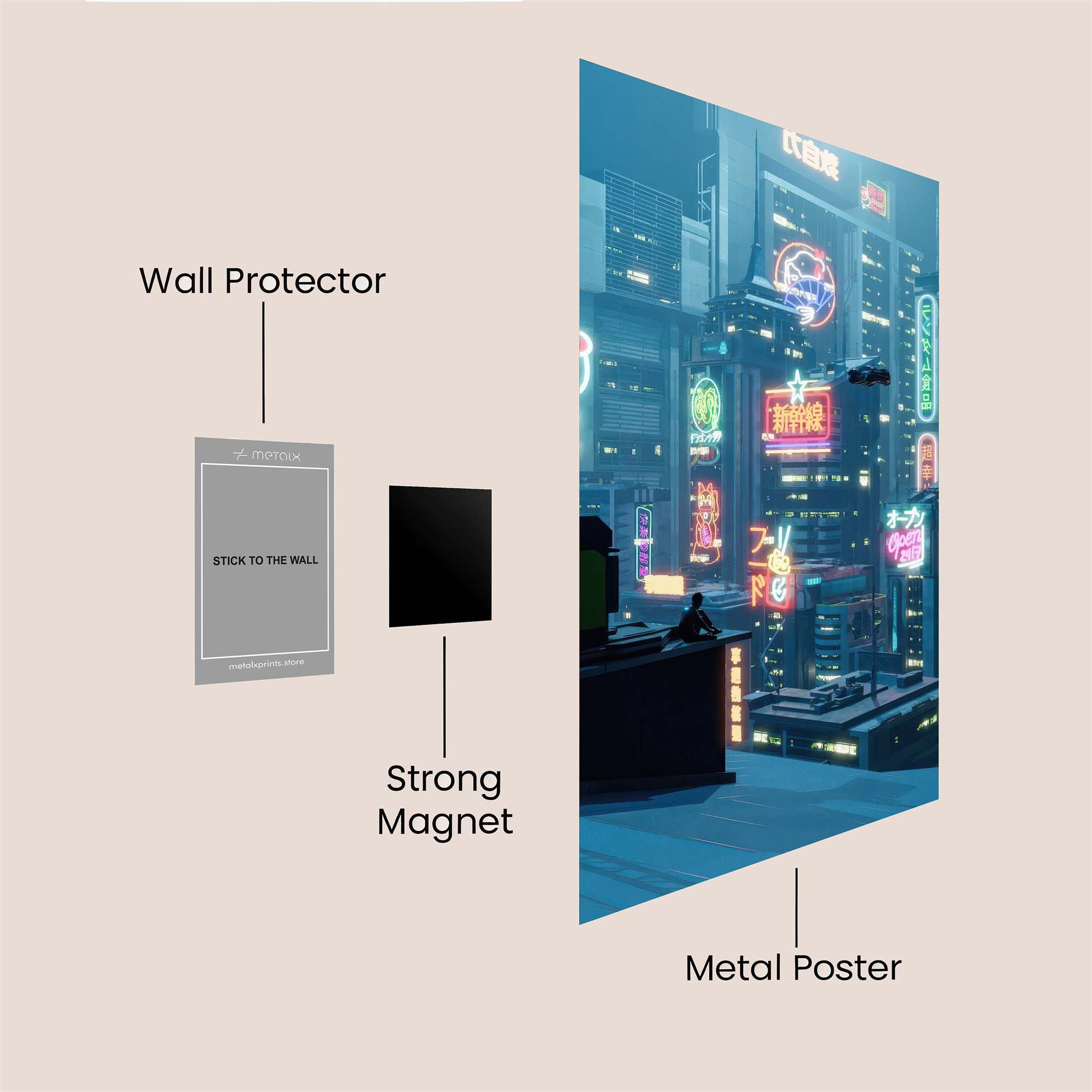 Neon Serenity Safe Wall Magnetic / M
