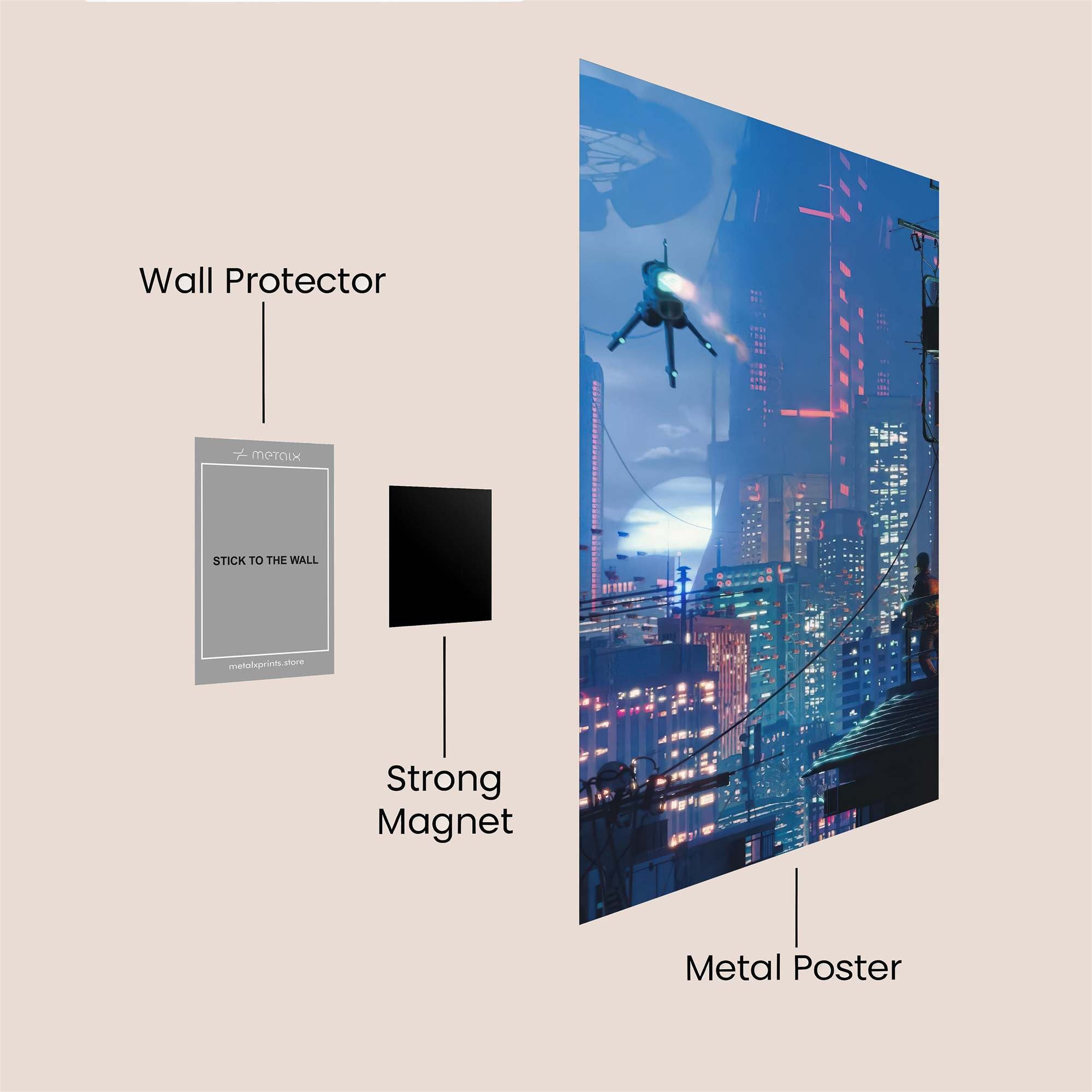 Futuristic Reverie Safe Wall Magnetic / M