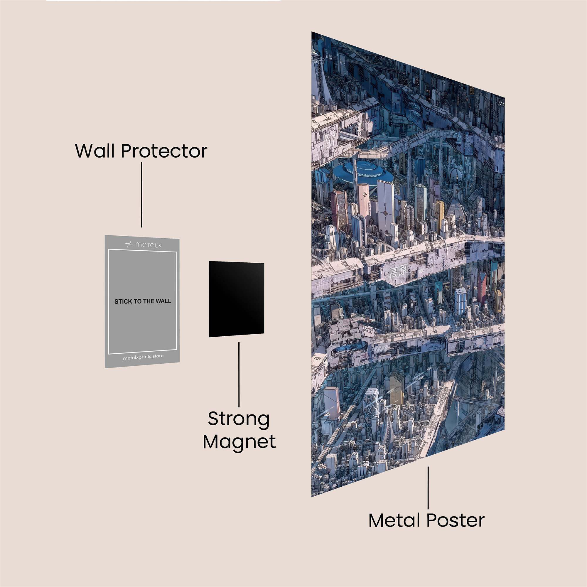 Cityscape Labyrinth Safe Wall Magnetic / M