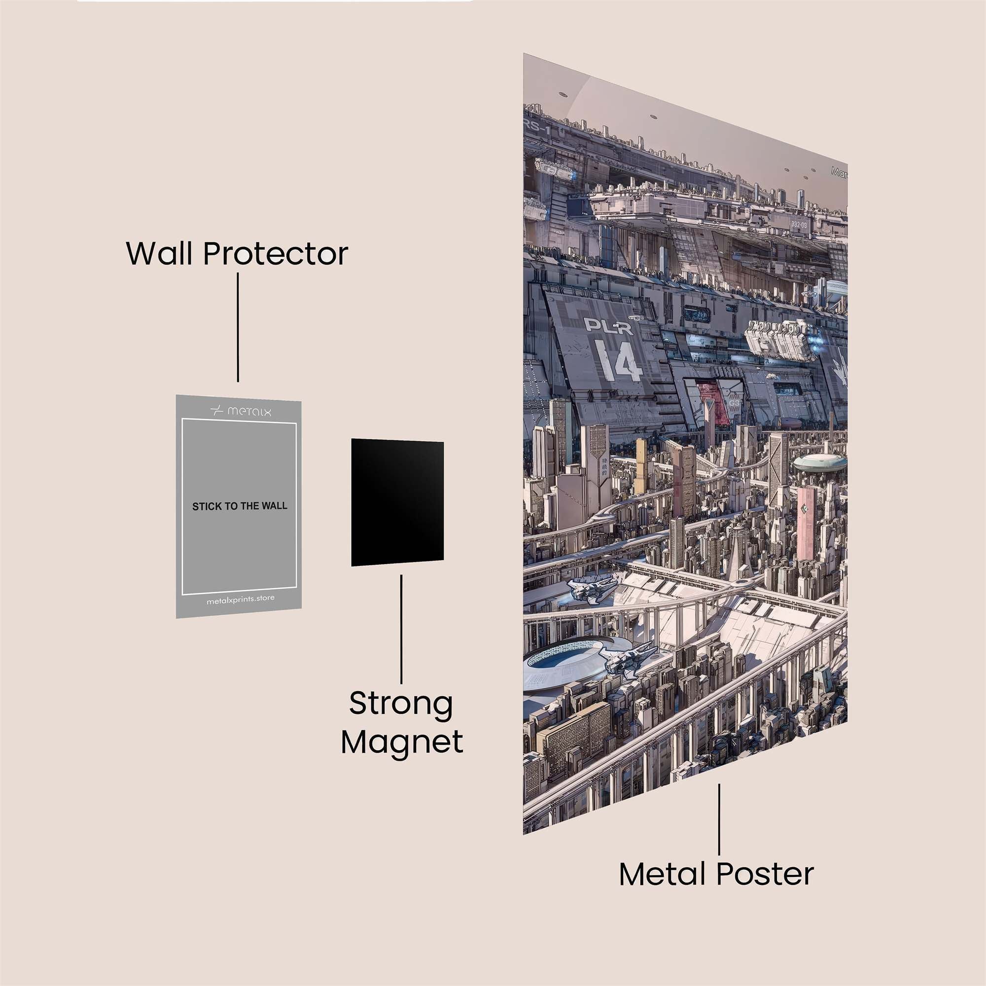 Futuristic Sprawl Safe Wall Magnetic / M