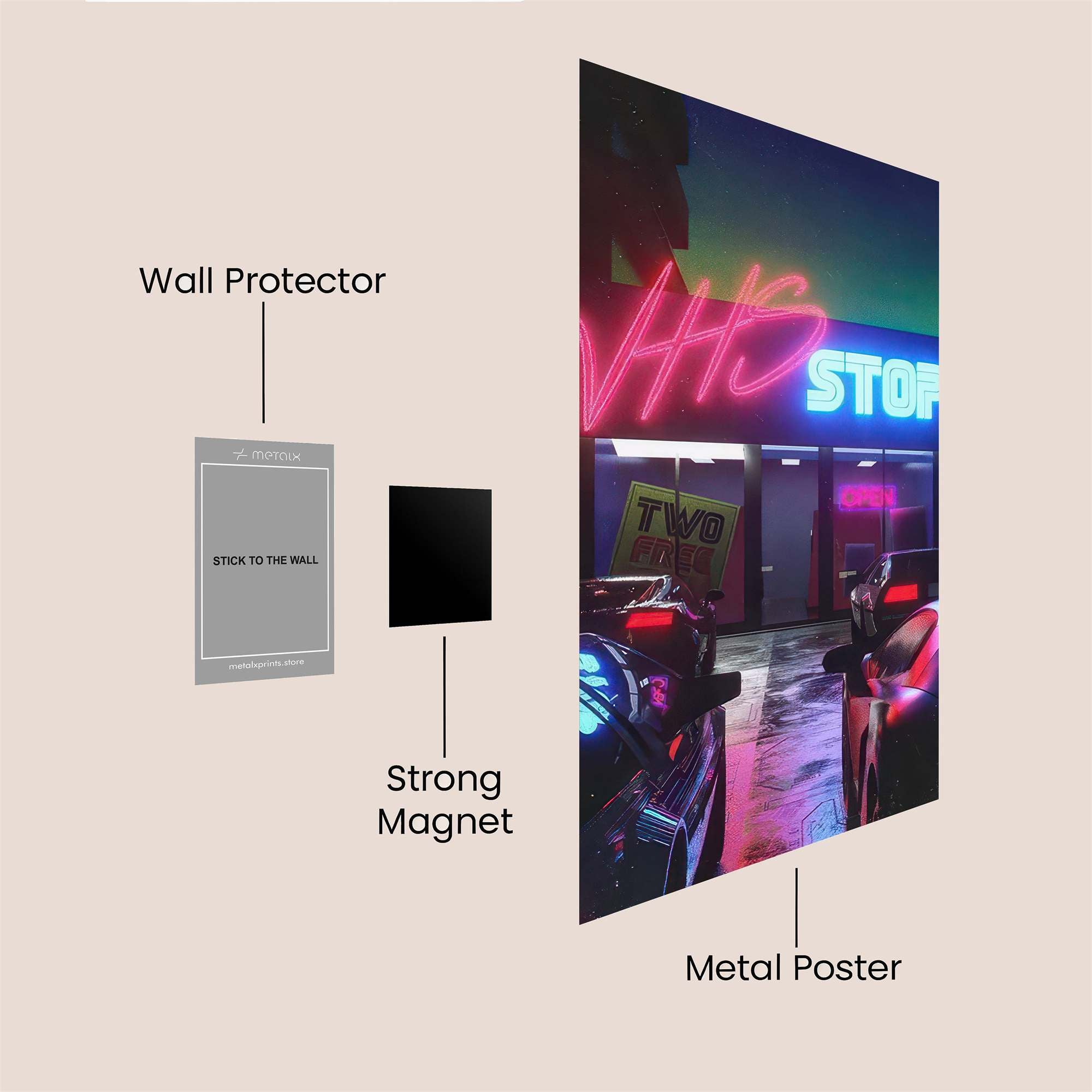 Retro Vibes Safe Wall Magnetic / M