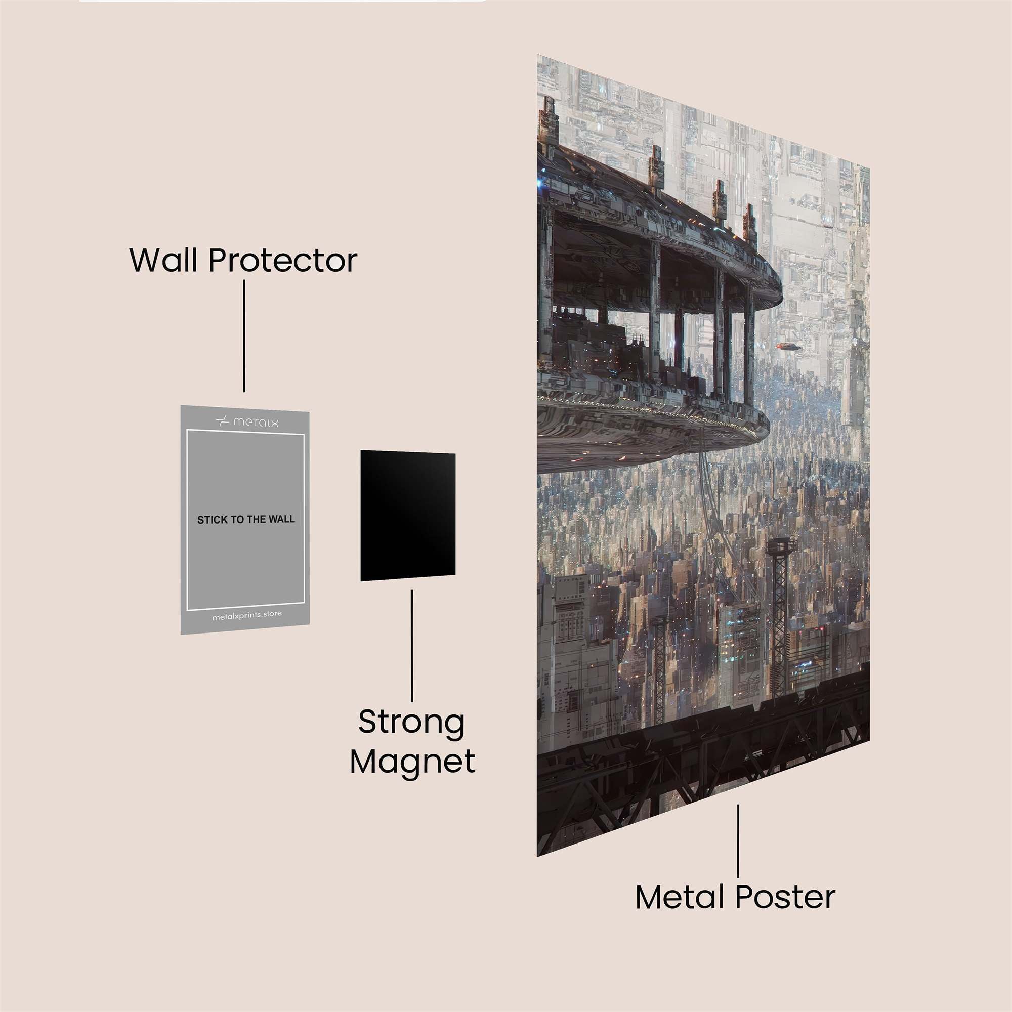 Futuristic Serenity Safe Wall Magnetic / M