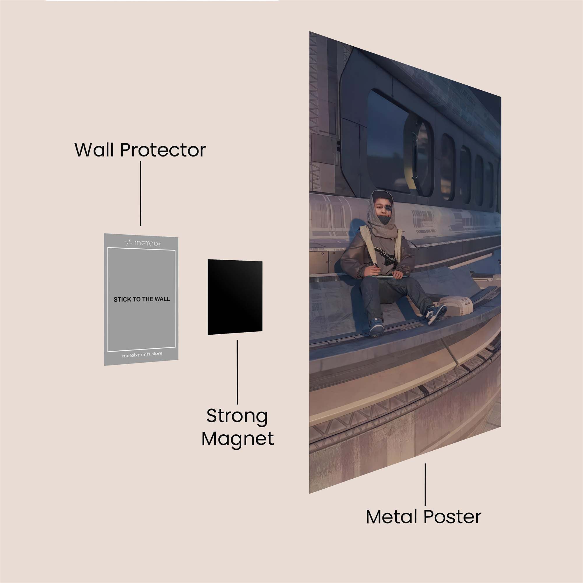 Futuristic Solitude Safe Wall Magnetic / M