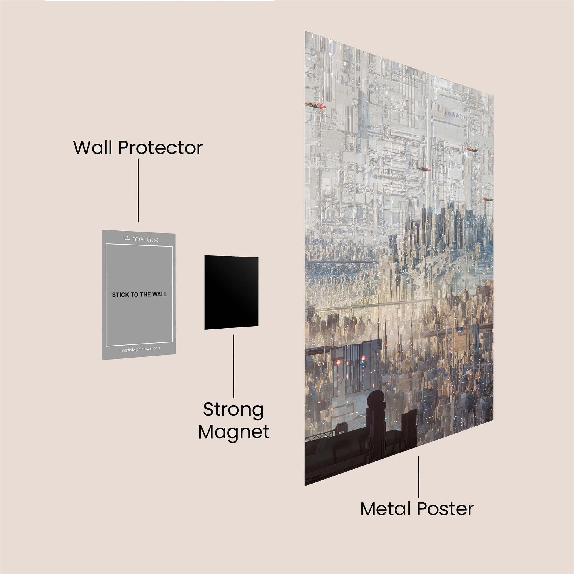 Futuristic Tapestry Safe Wall Magnetic / M