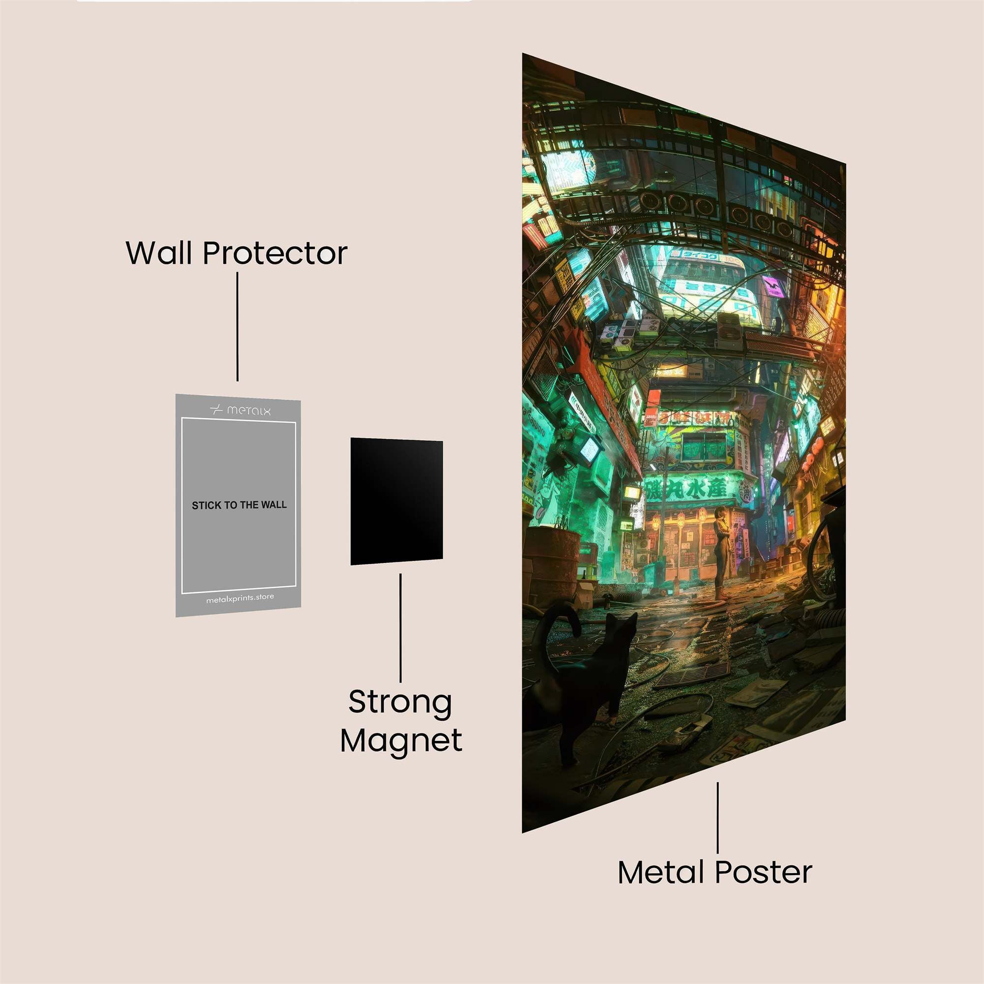 Neon Whimsy Safe Wall Magnetic / M