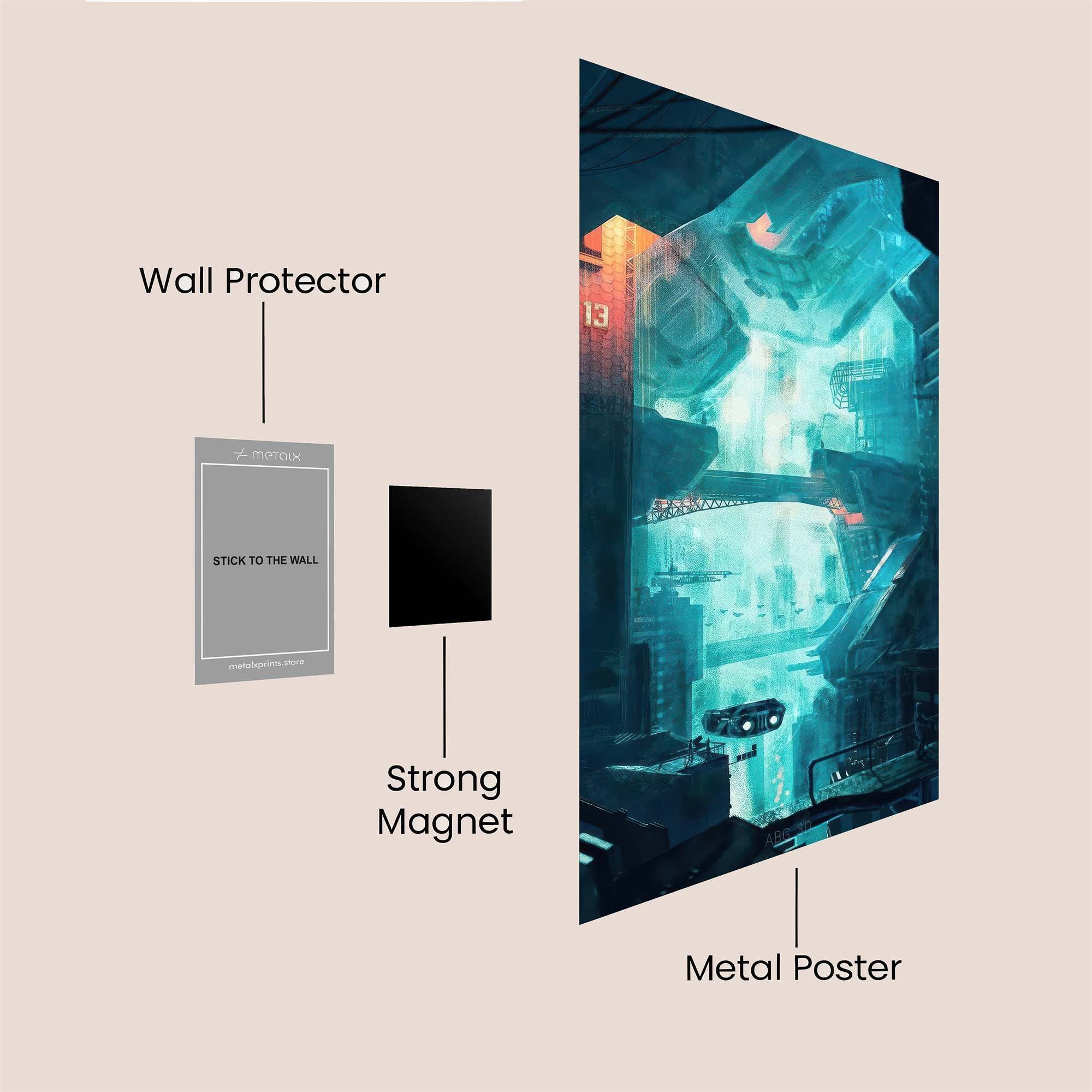 Neon Metropolis Safe Wall Magnetic / M