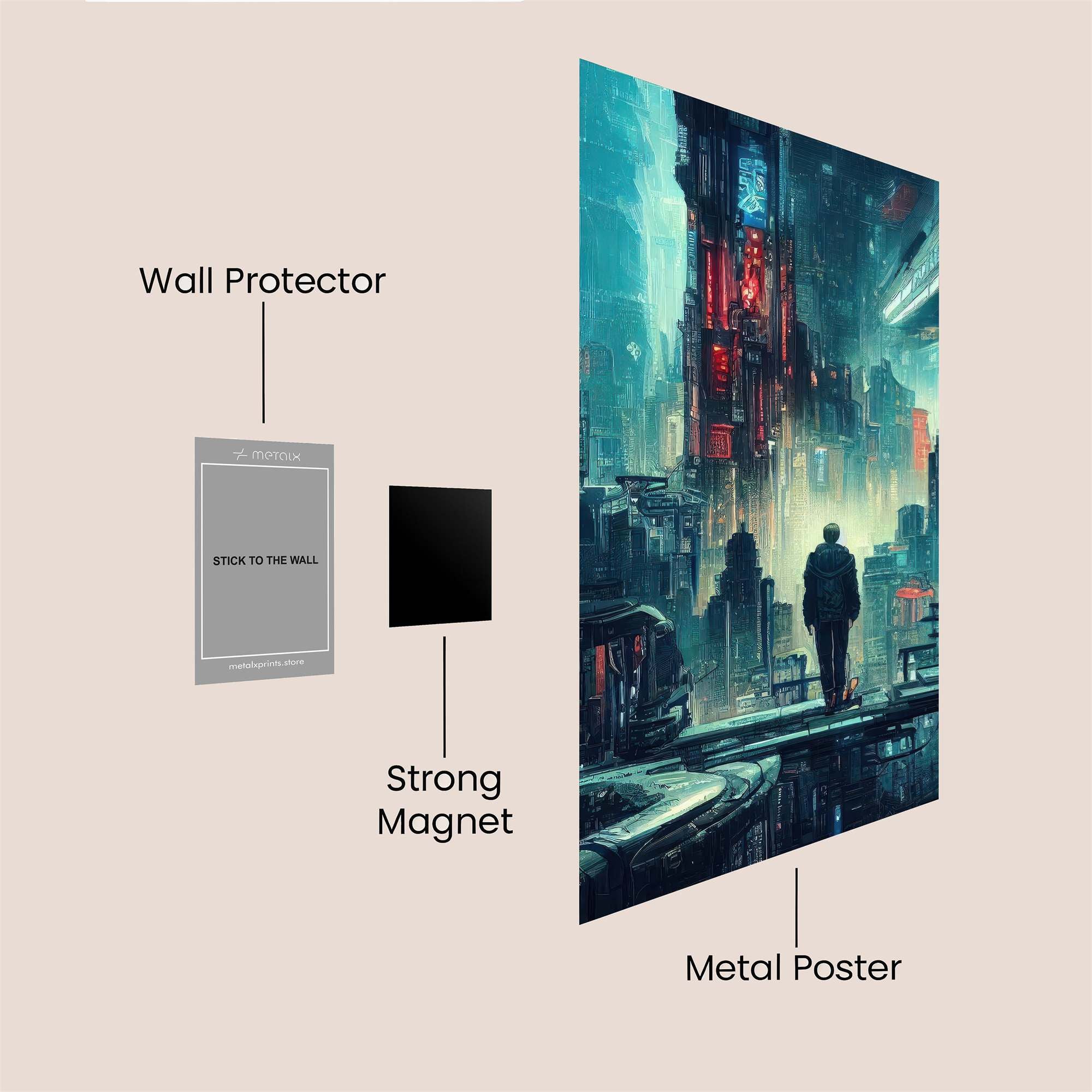 Futuristic Solitude Safe Wall Magnetic / M