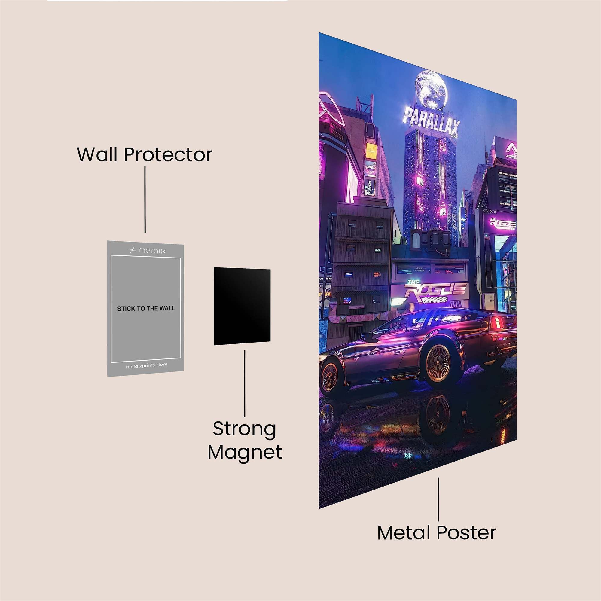 Neon Dreamscape Safe Wall Magnetic / M