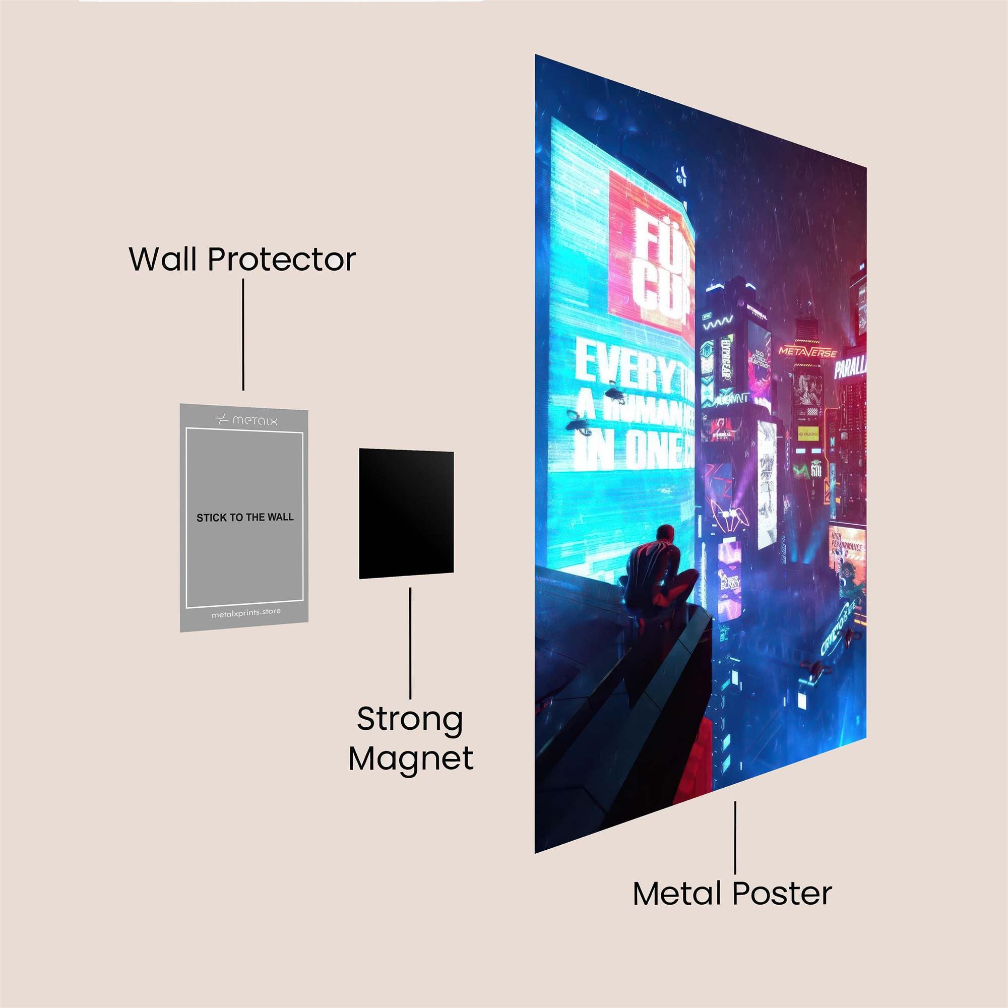 Futuristic Glow Safe Wall Magnetic / M