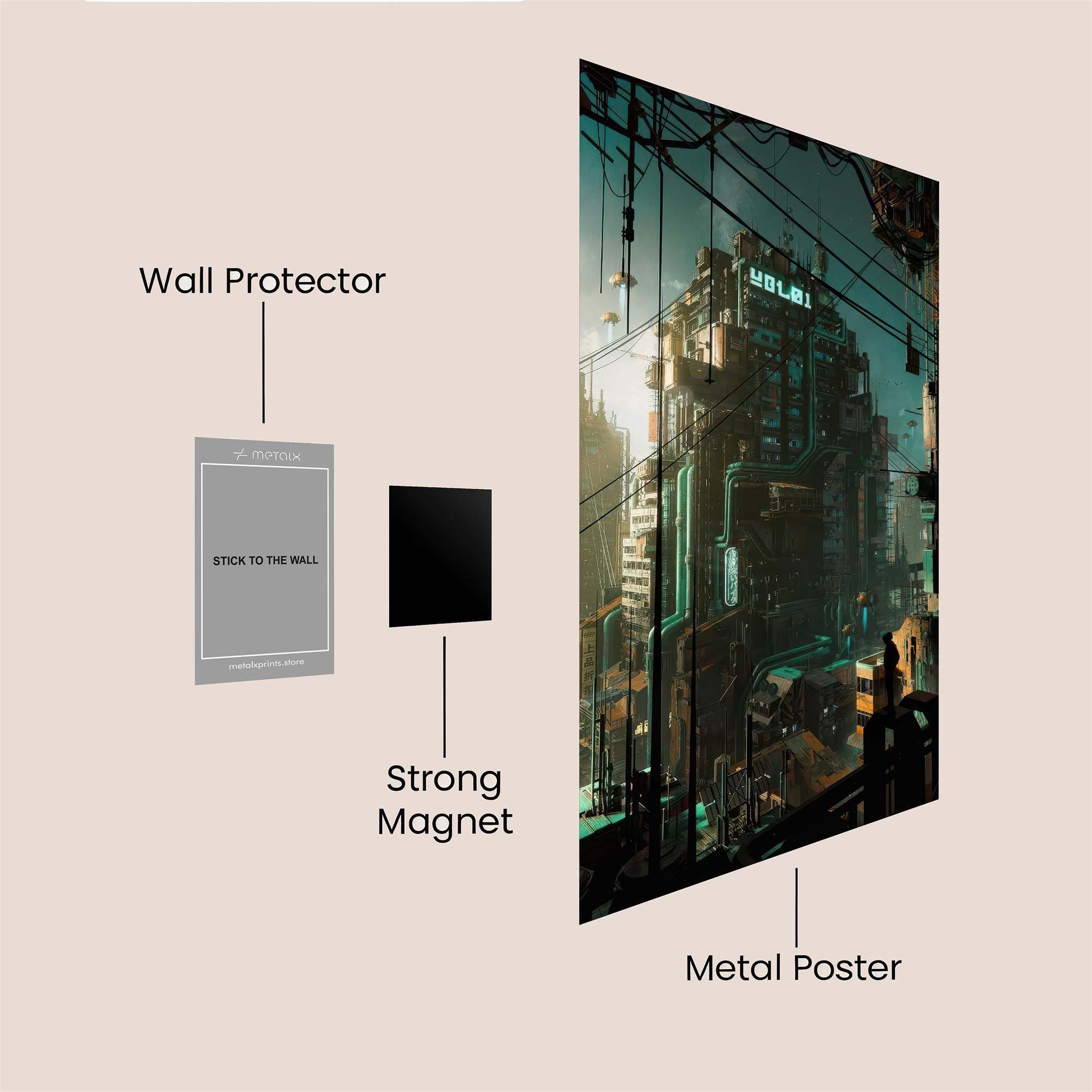 Neon Dystopia Safe Wall Magnetic / M