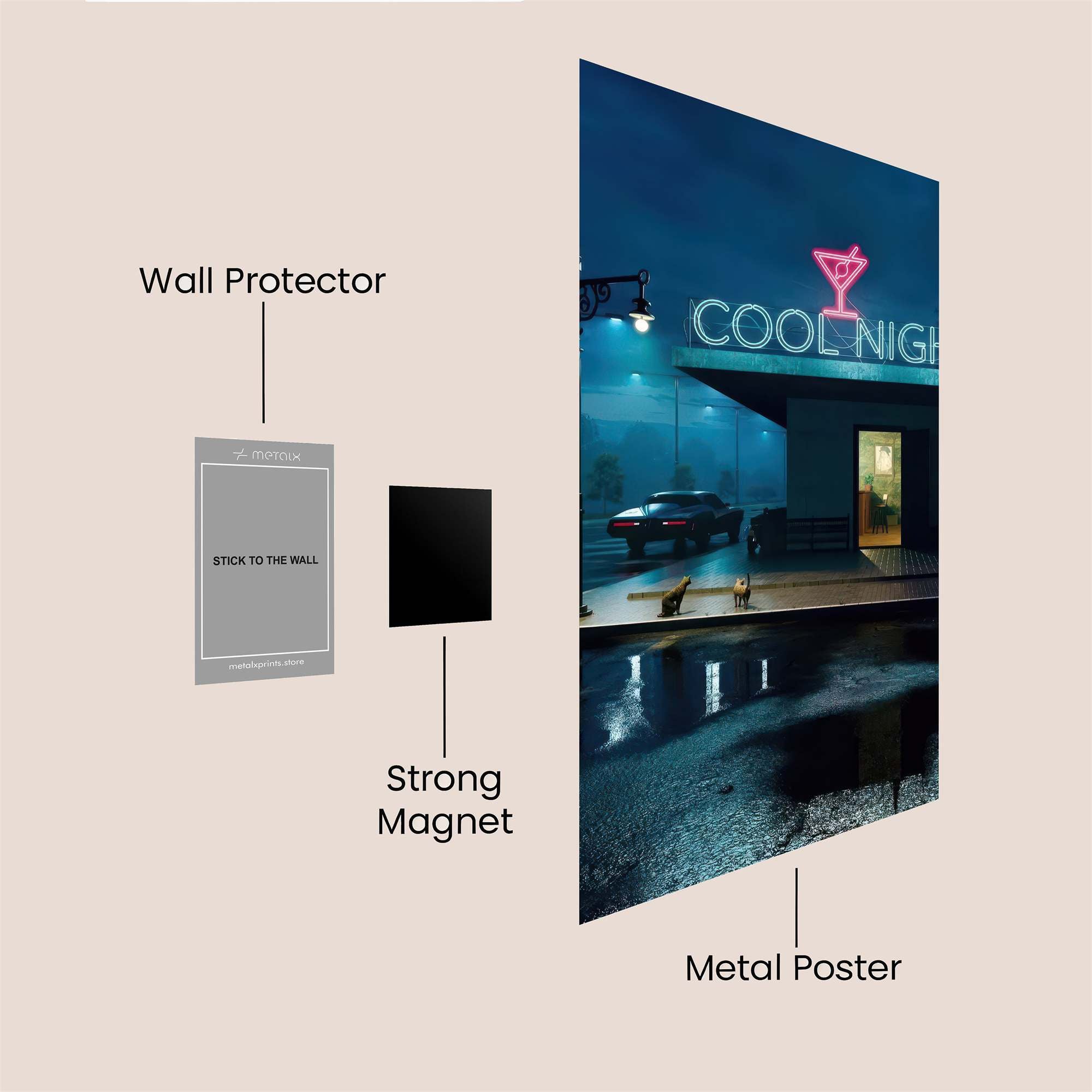 Neon Tranquility Safe Wall Magnetic / M