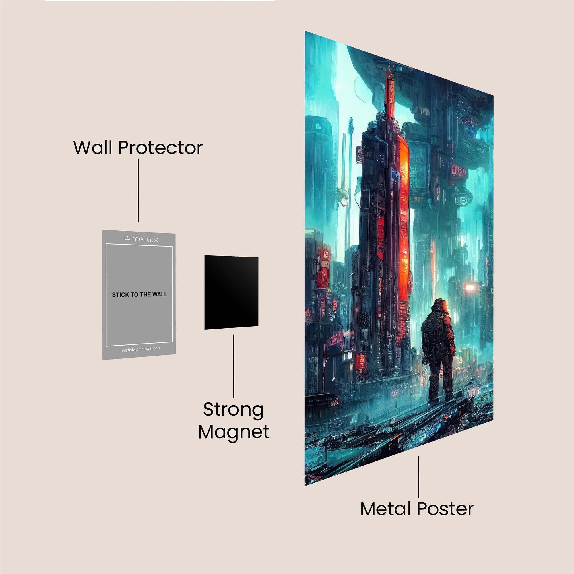 Futuristic Solitude Safe Wall Magnetic / M