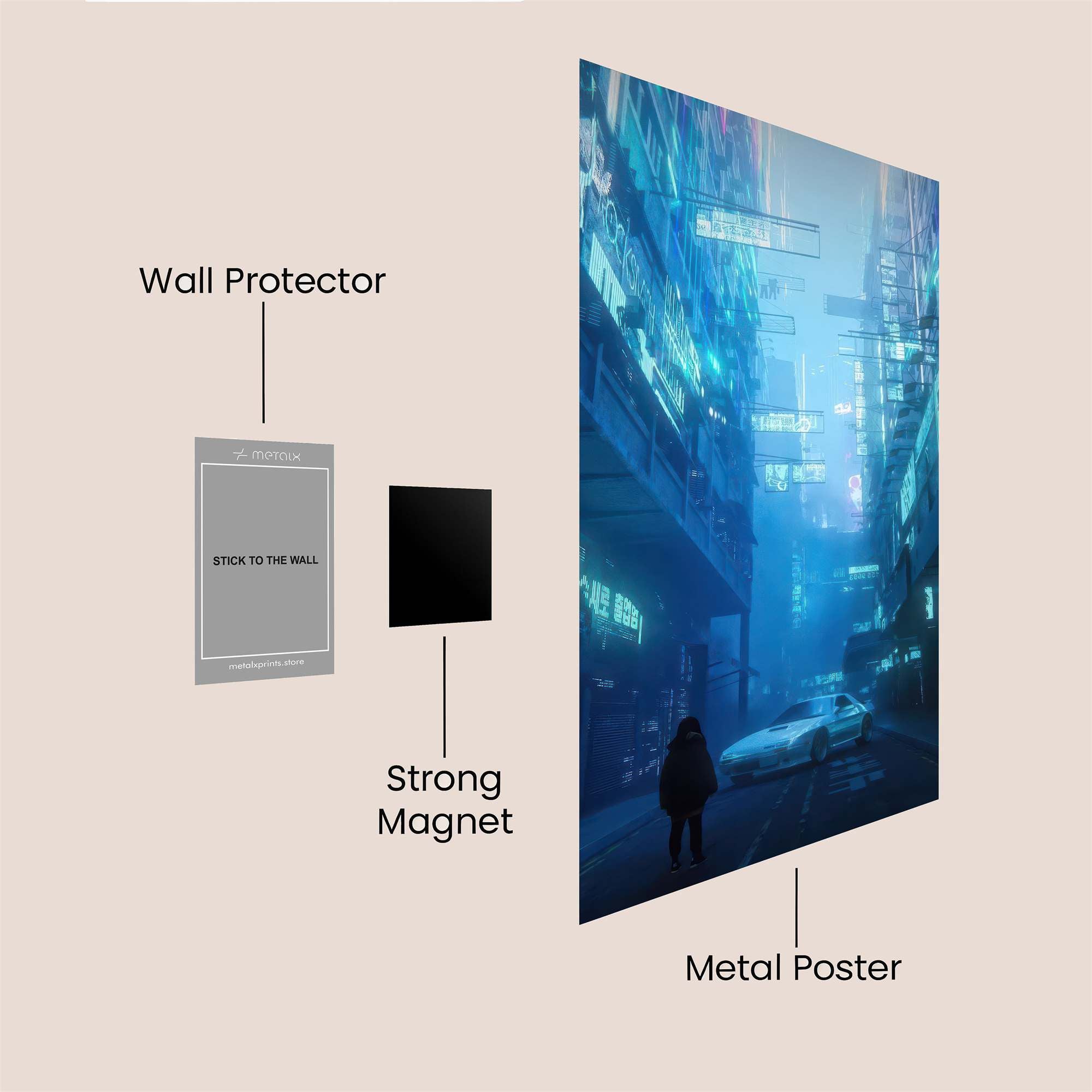 Neon Silence Safe Wall Magnetic / M