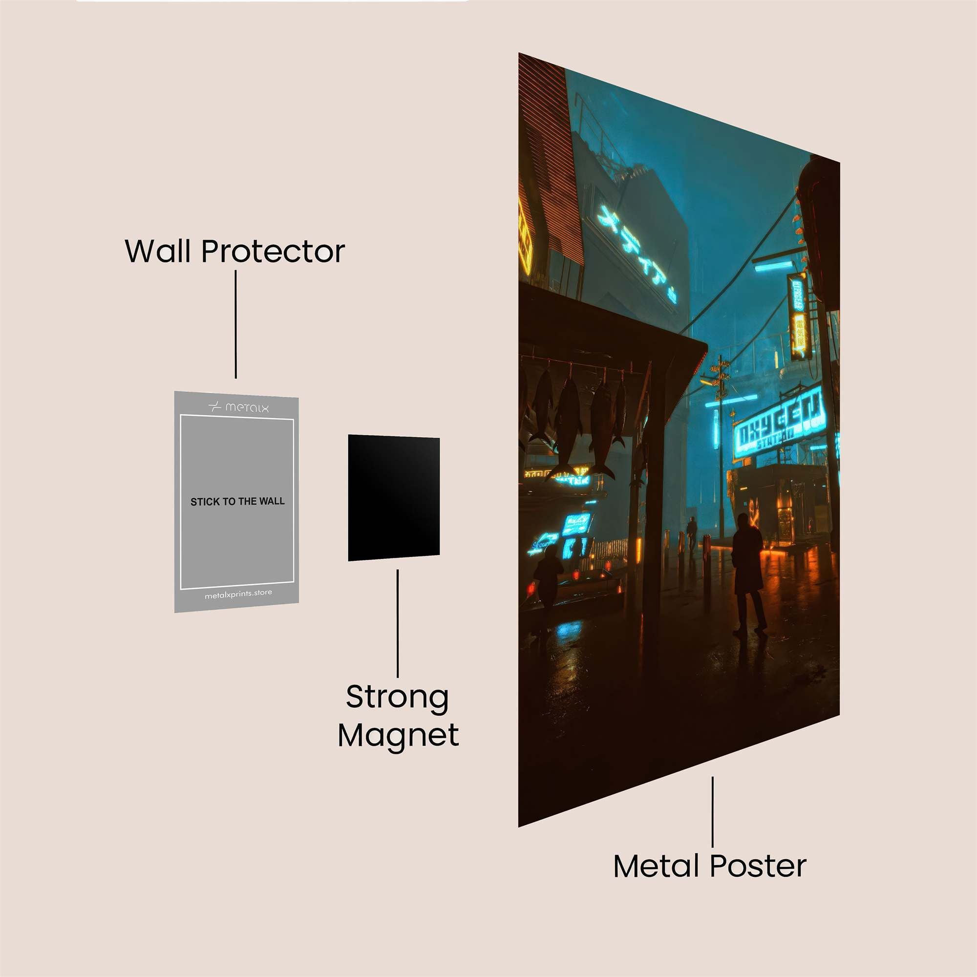Neon Shadows Safe Wall Magnetic / M