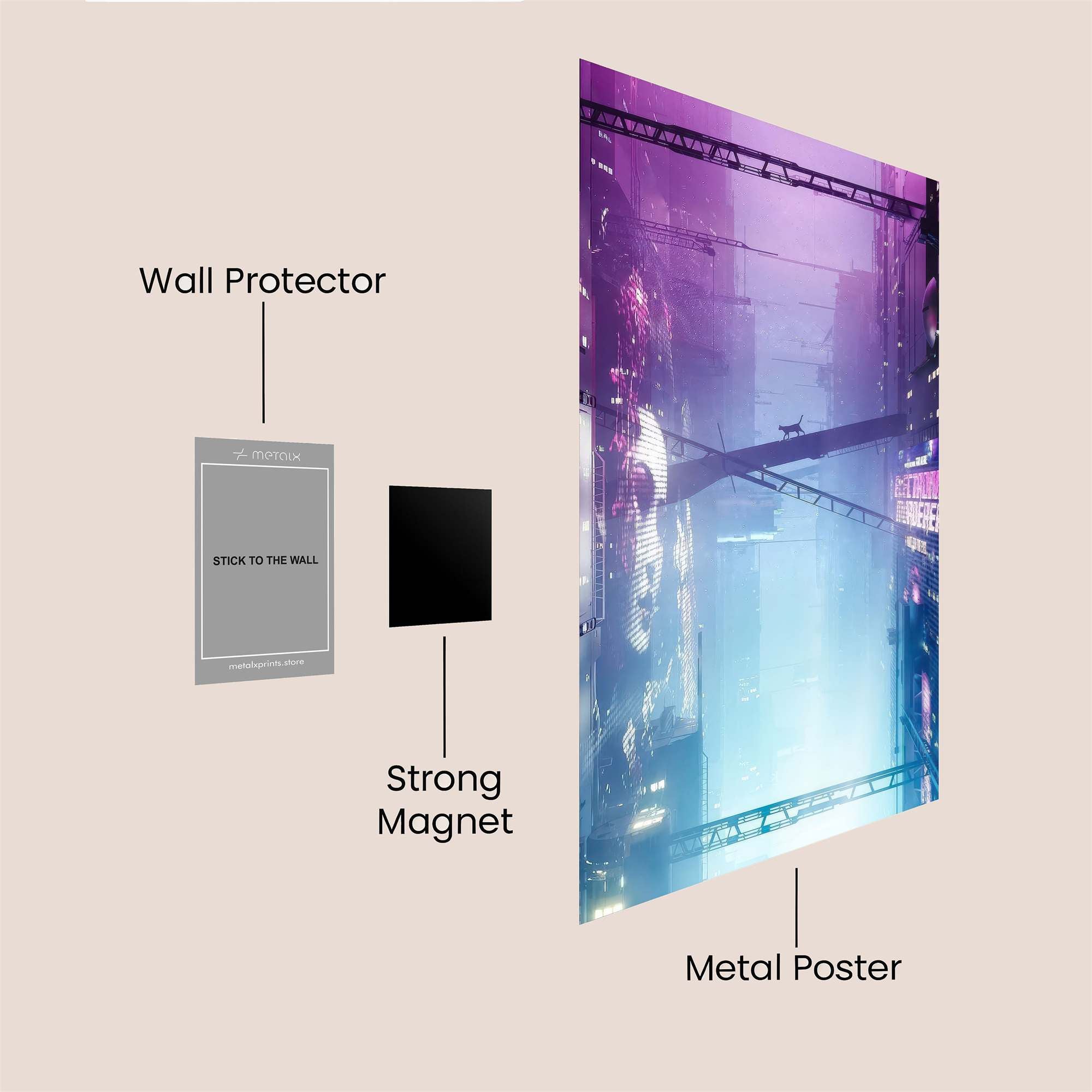 Neon Serenade Safe Wall Magnetic / M