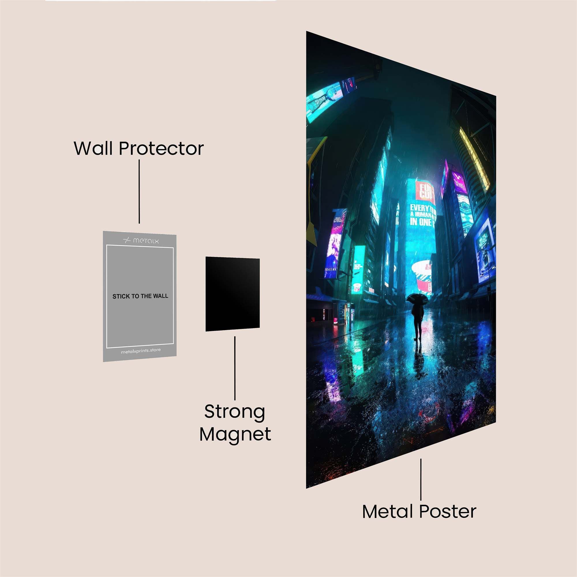 Neon Solitude Safe Wall Magnetic / M