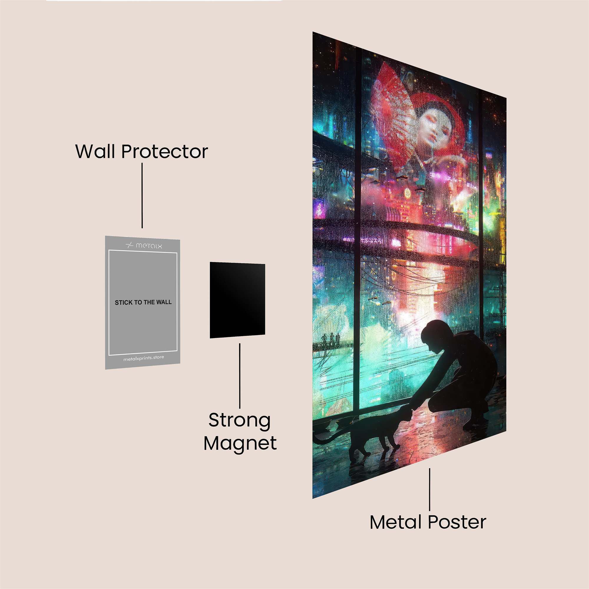 Neon Whimsy Safe Wall Magnetic / M