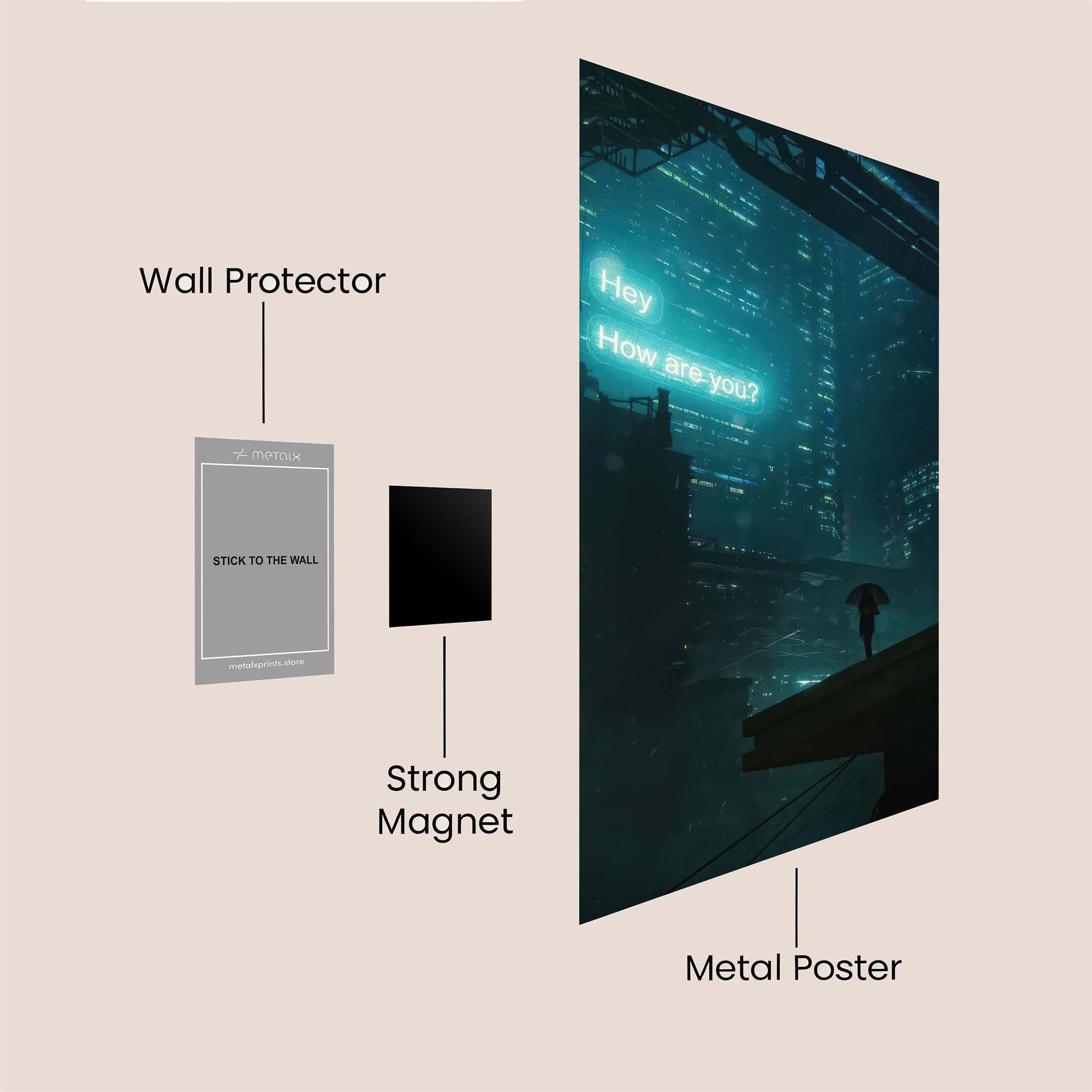 Neon Solitude Safe Wall Magnetic / M