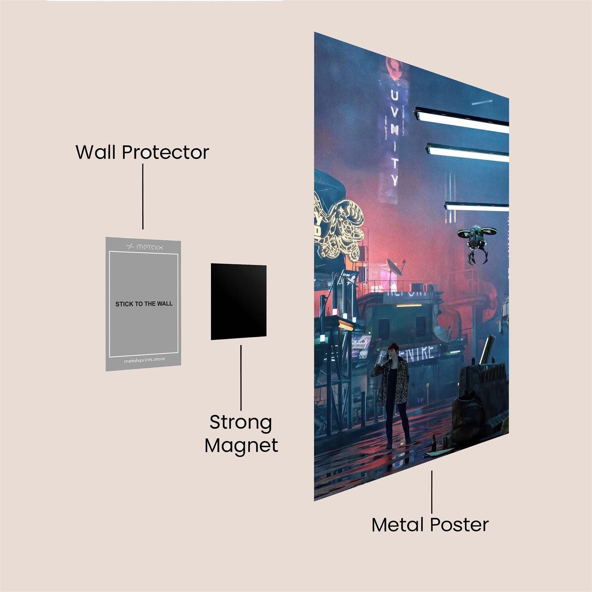 Futuristic Solitude Safe Wall Magnetic / M