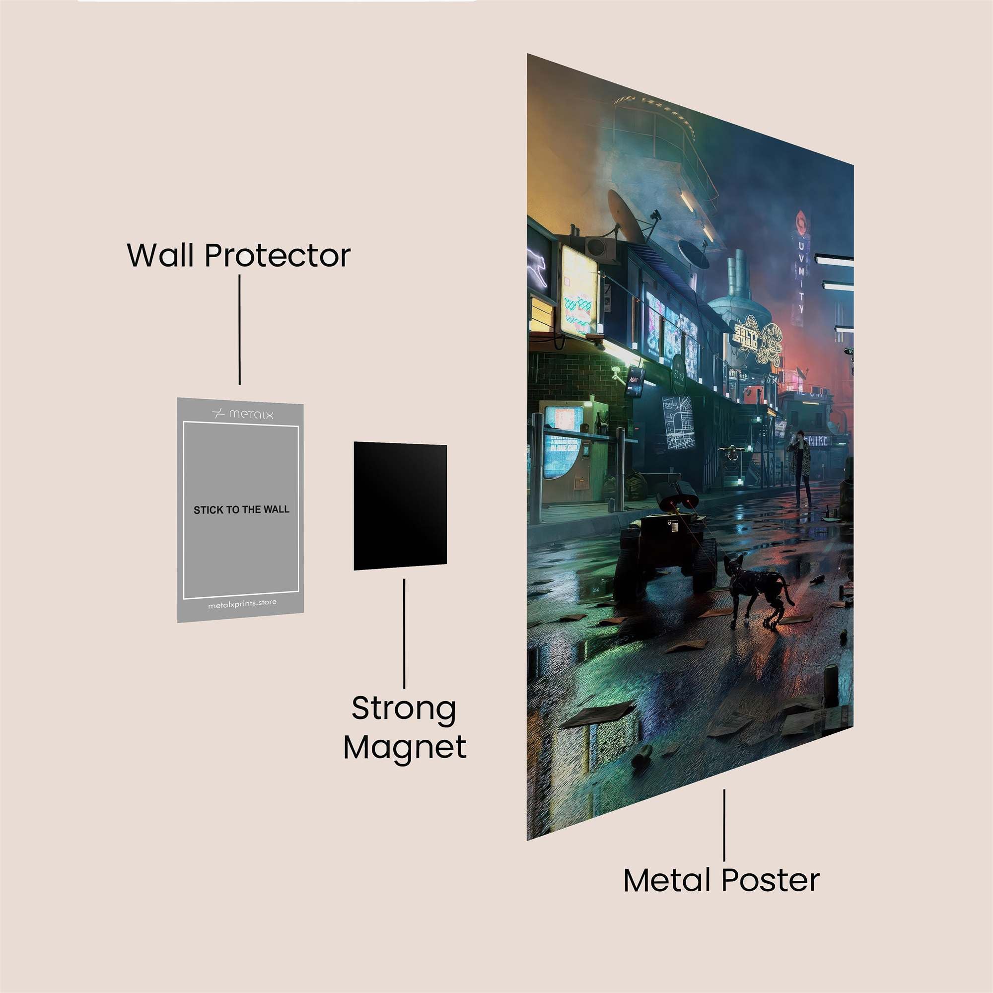 Neon Serenity Safe Wall Magnetic / M