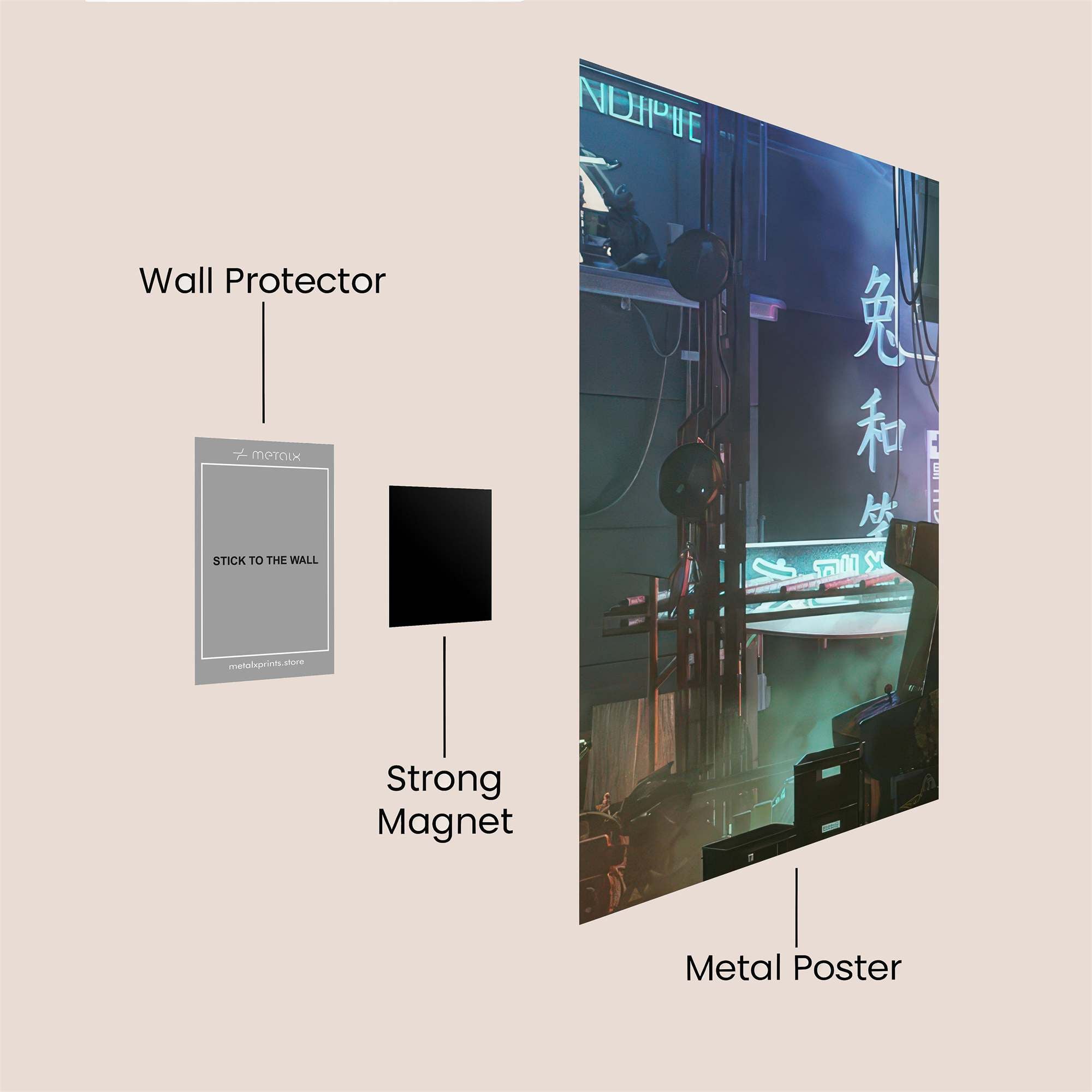 Futuristic Serenity Safe Wall Magnetic / M