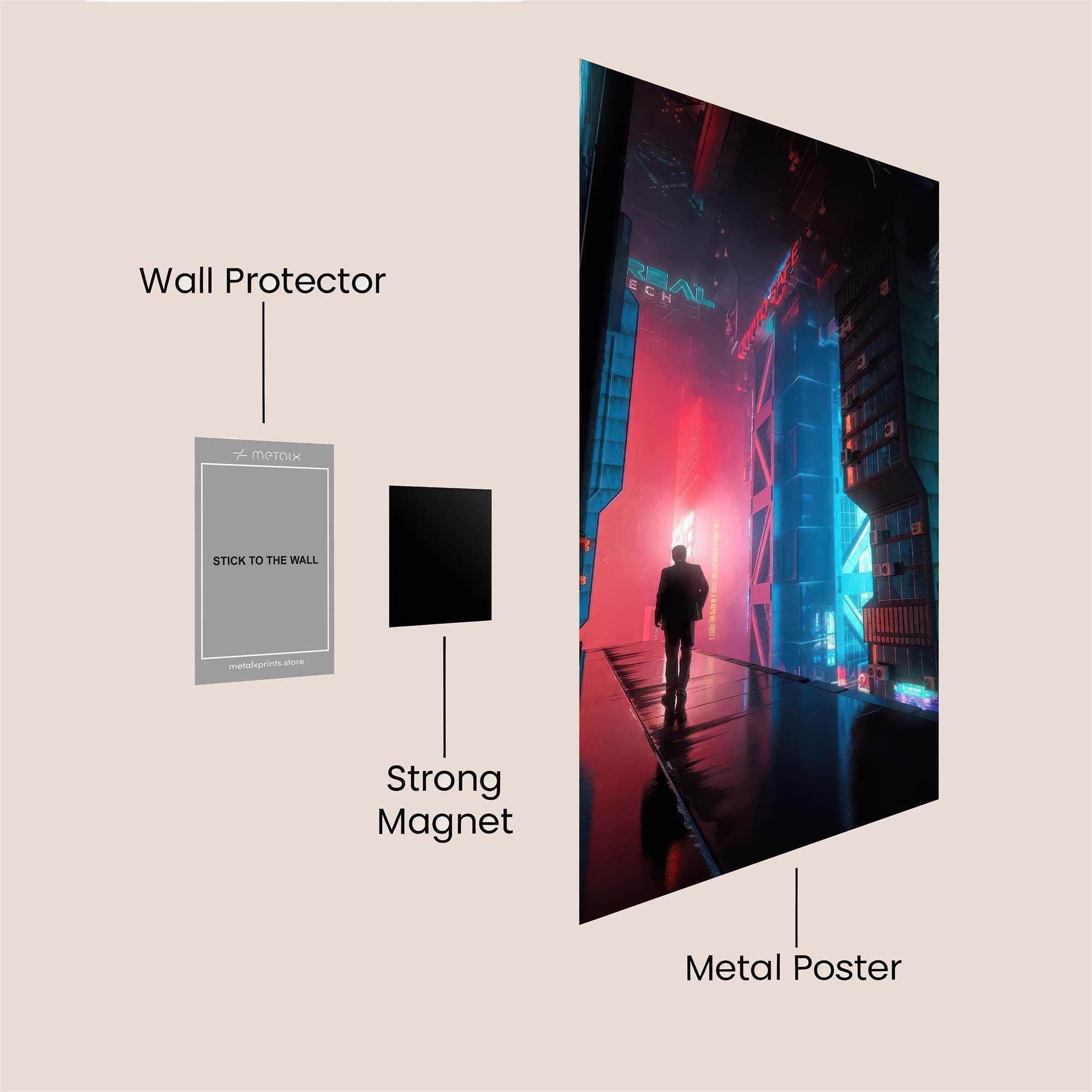 Neon Silhouette Safe Wall Magnetic / M
