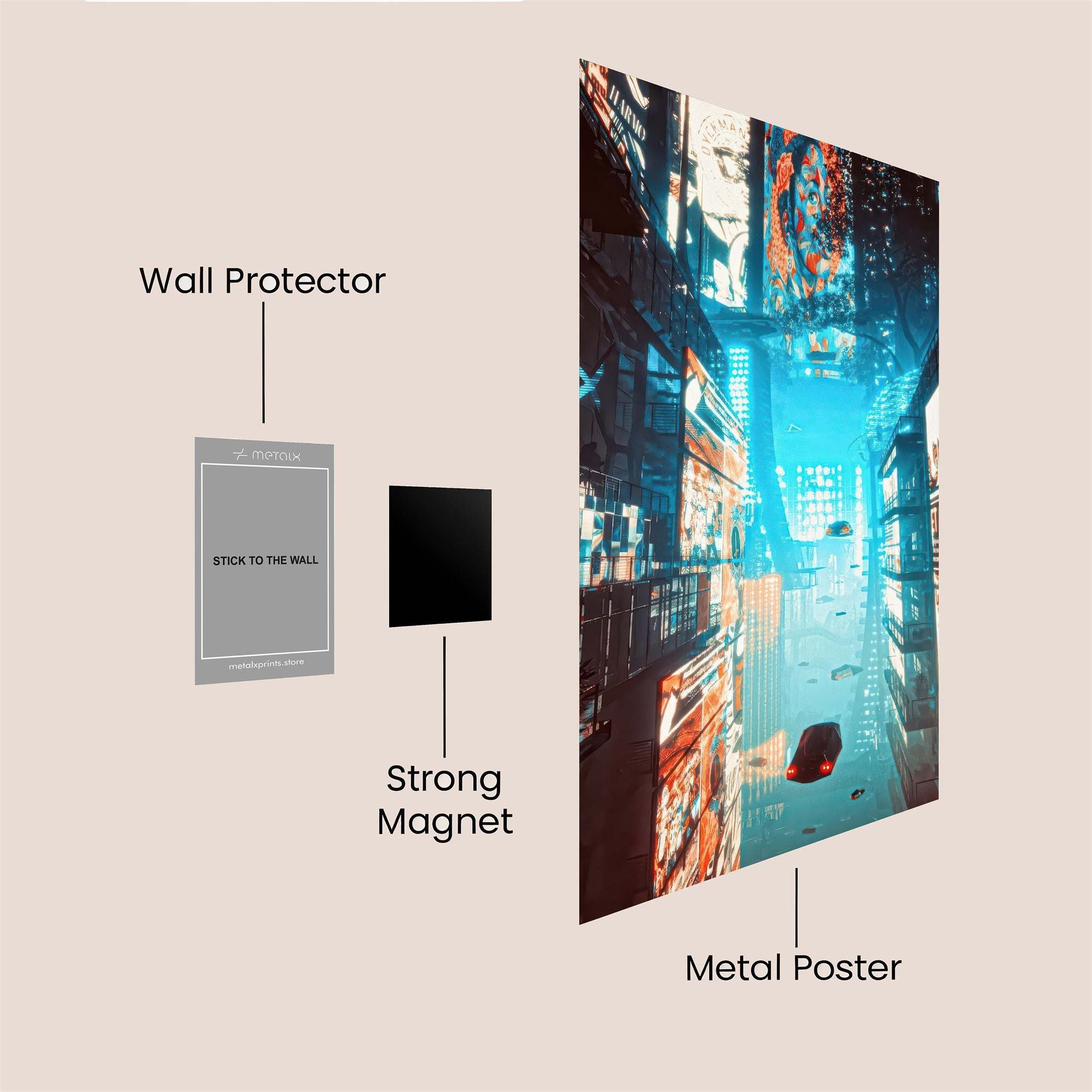 Futuristic Luminescence Safe Wall Magnetic / M