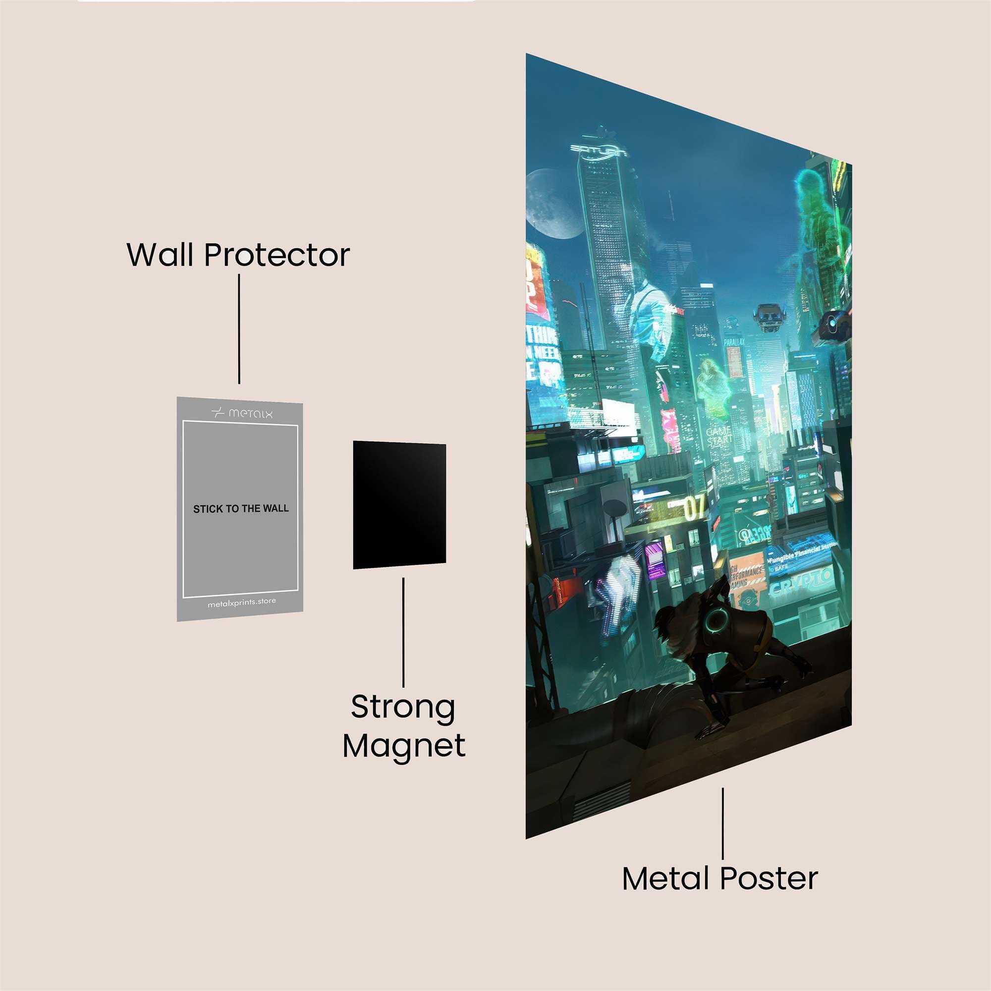 Cyberpunk Dreamscape Safe Wall Magnetic / M