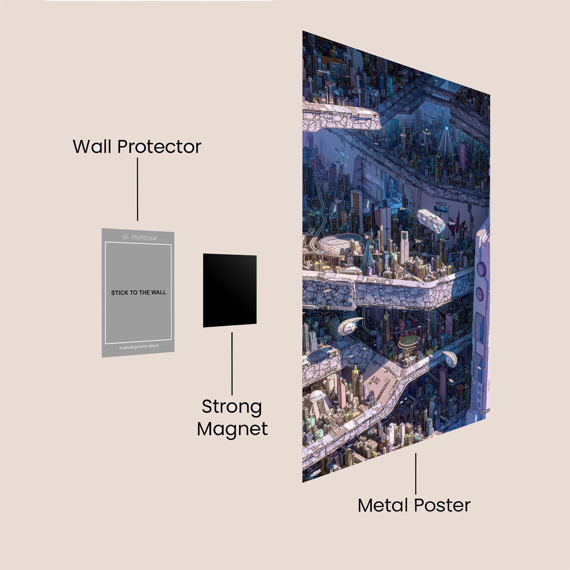 Futuristic Labyrinth Safe Wall Magnetic / M