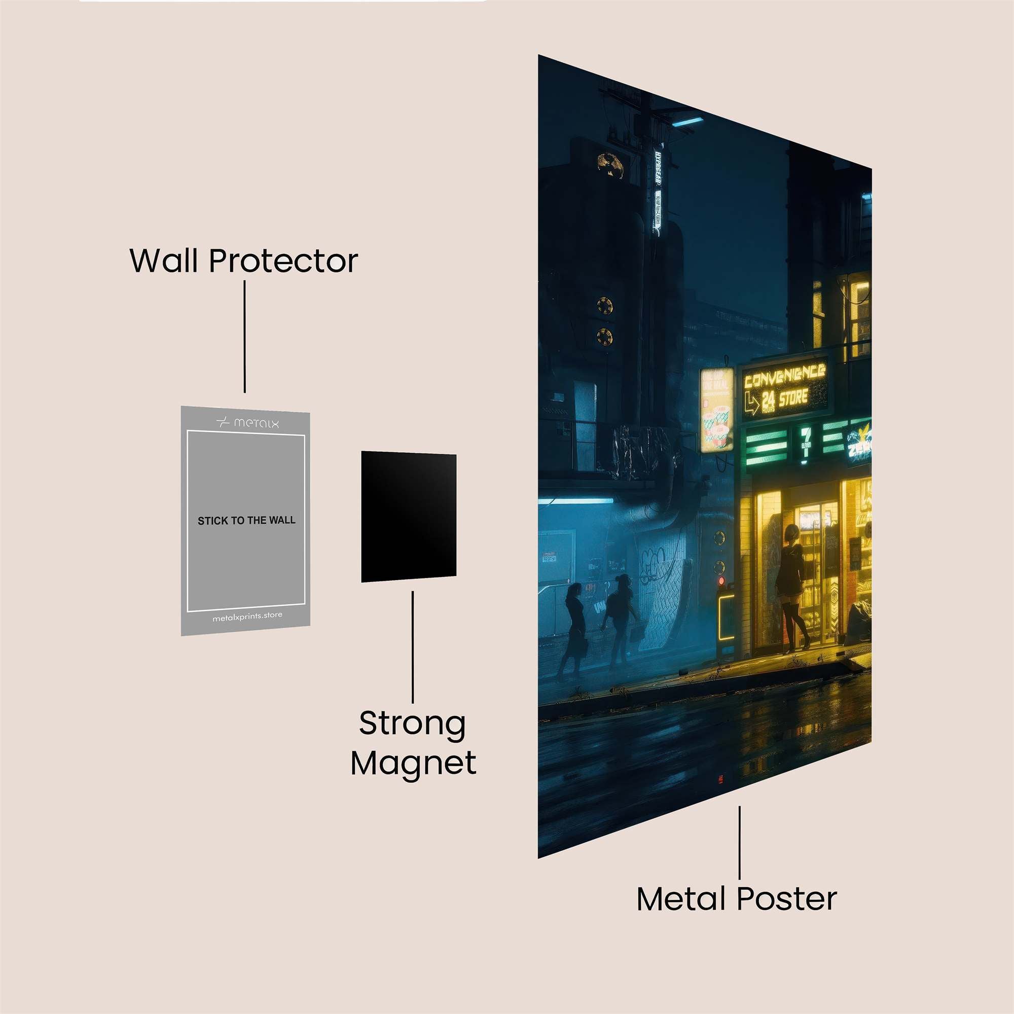 Neon Serenity Safe Wall Magnetic / M