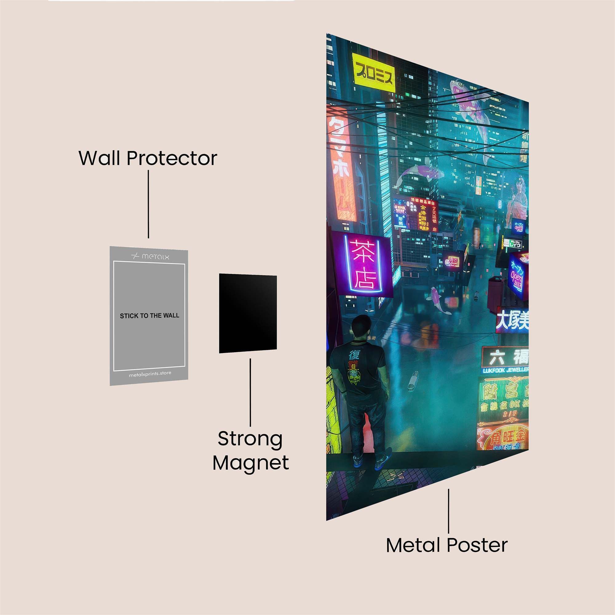 Neon Dreamscape Safe Wall Magnetic / M