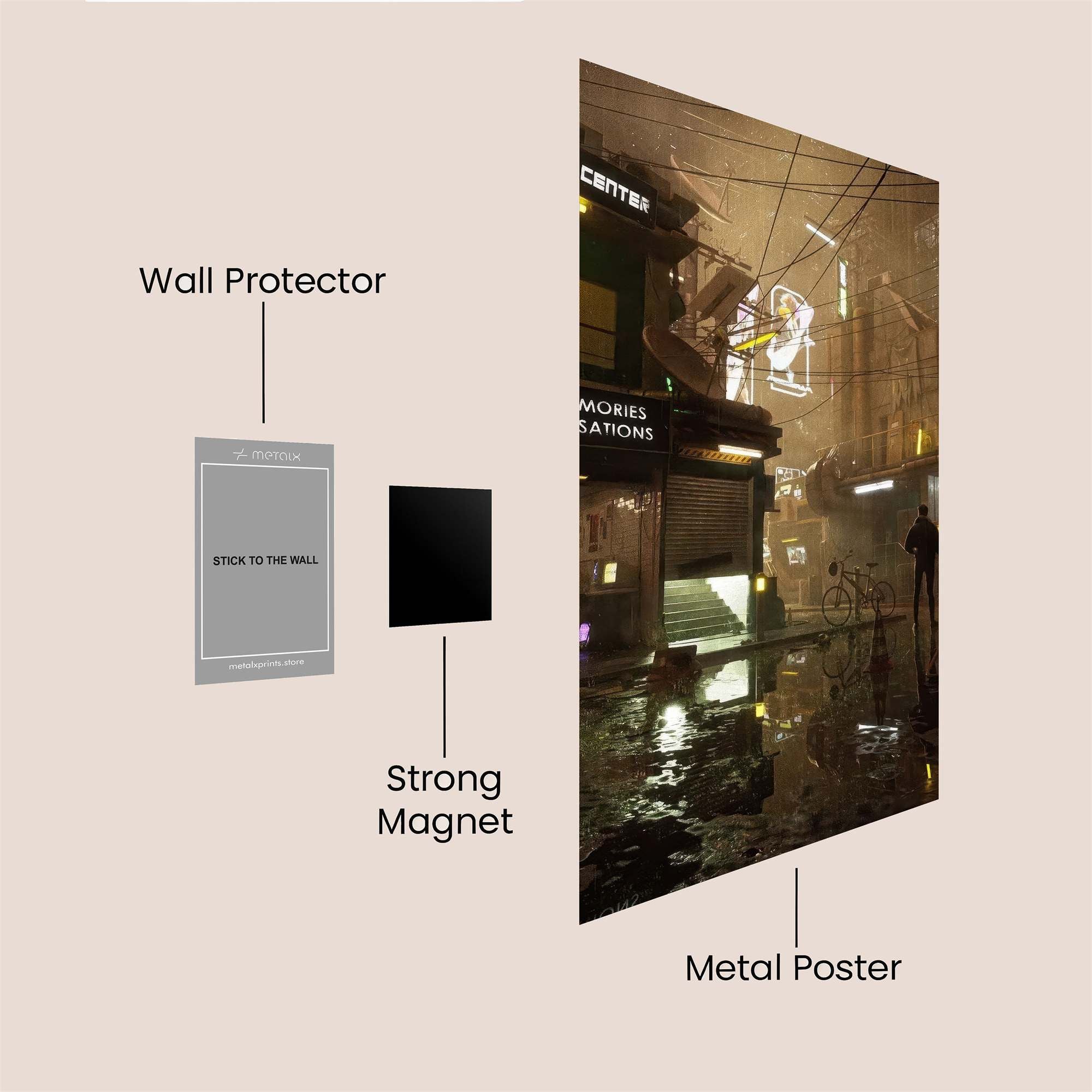Neon Reflection Safe Wall Magnetic / M
