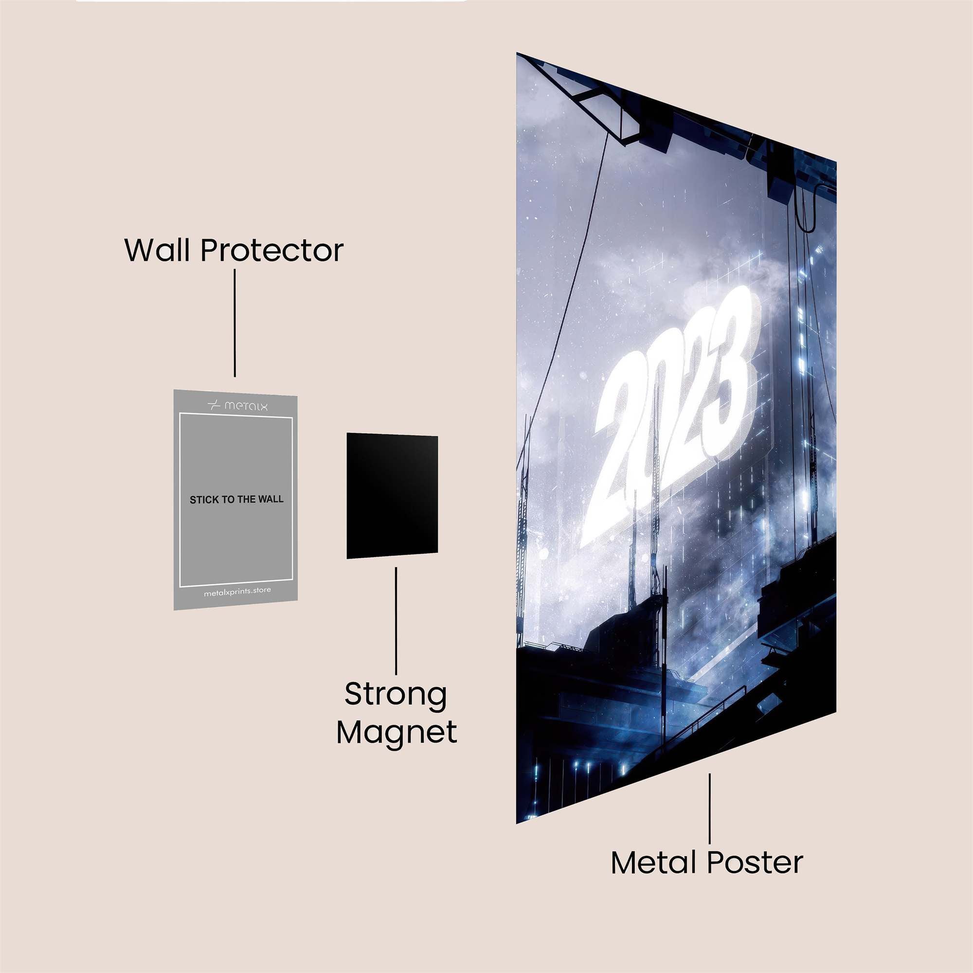 Futuristic Gleam Safe Wall Magnetic / M