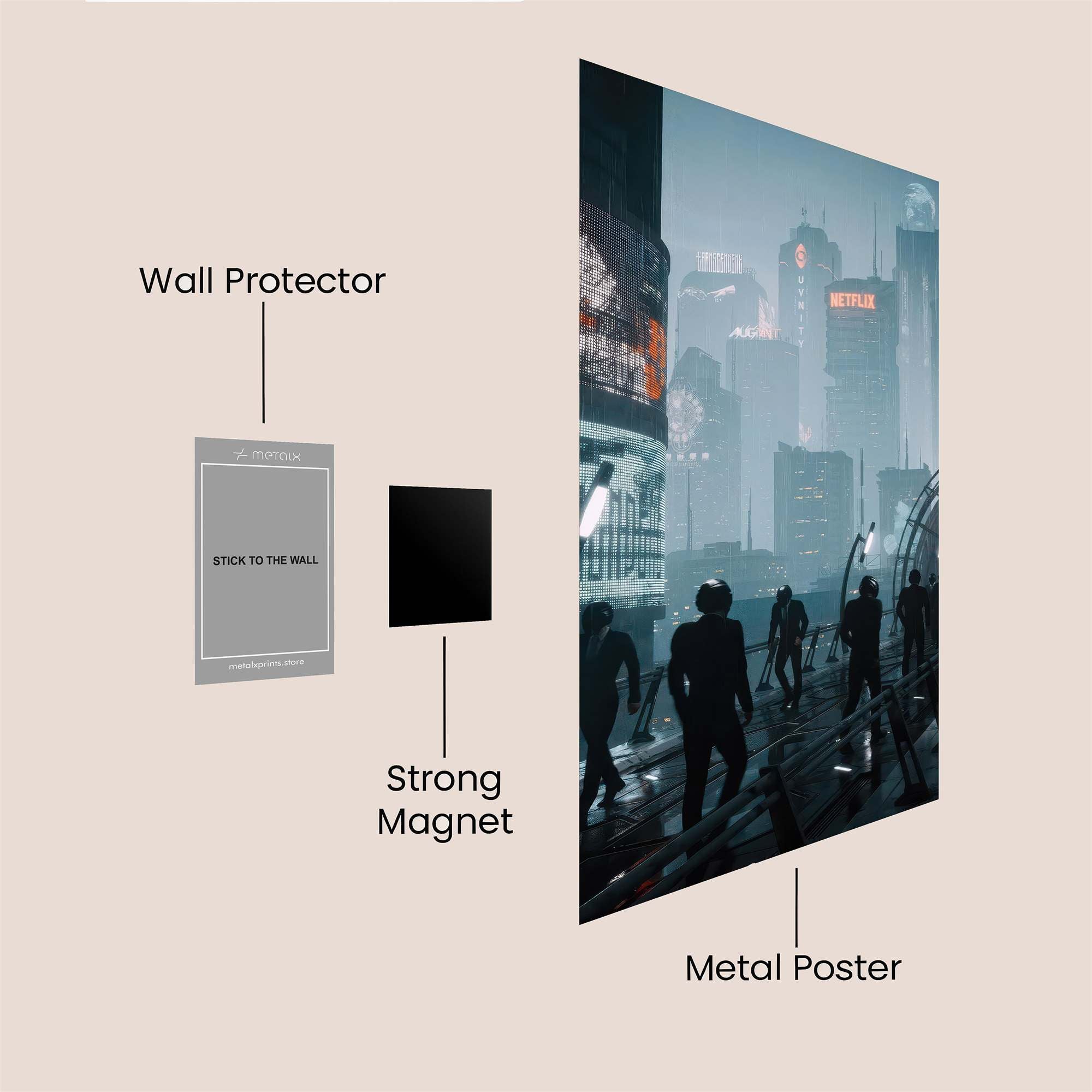 Neon Shadows Safe Wall Magnetic / M