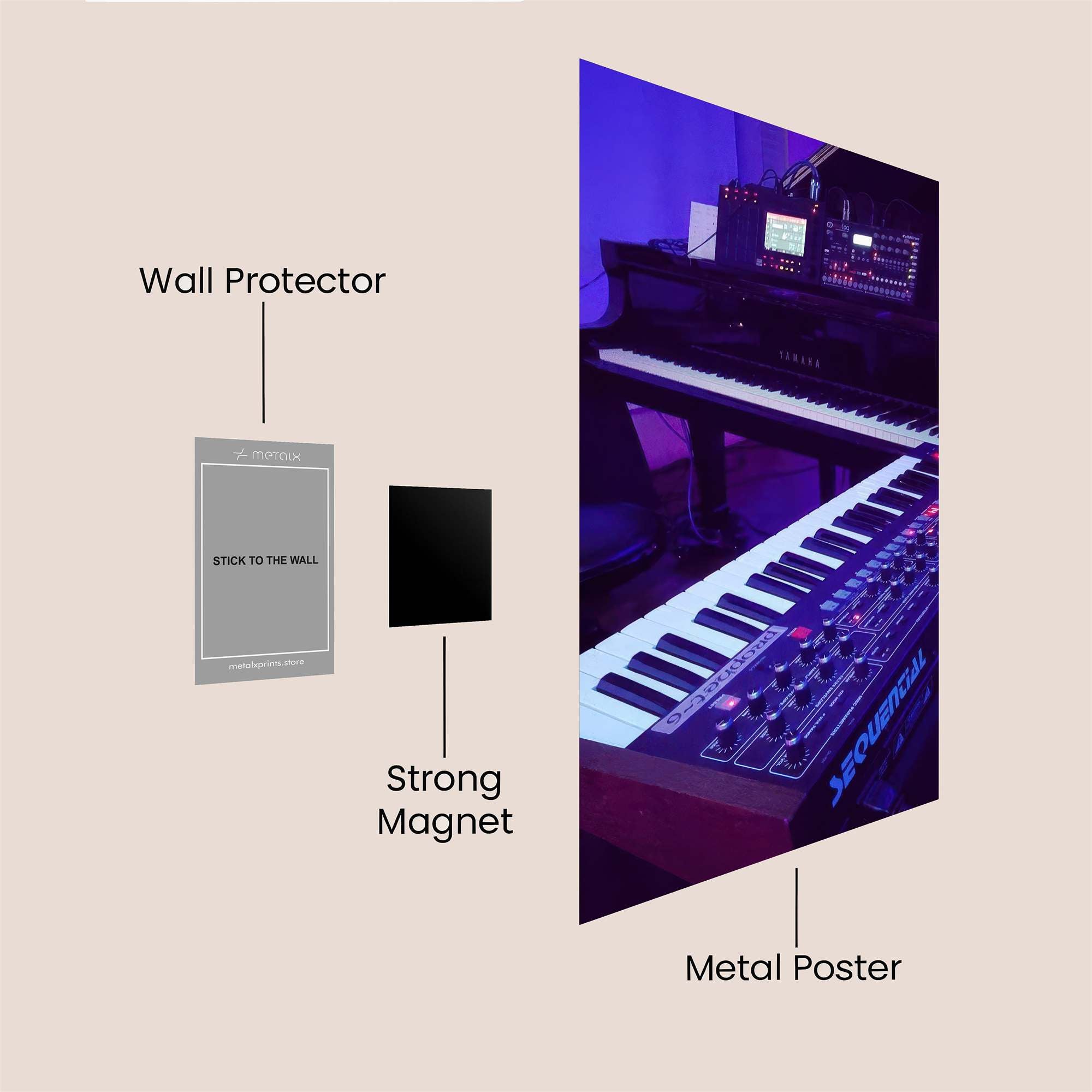 Synthwave Serenity Safe Wall Magnetic / M