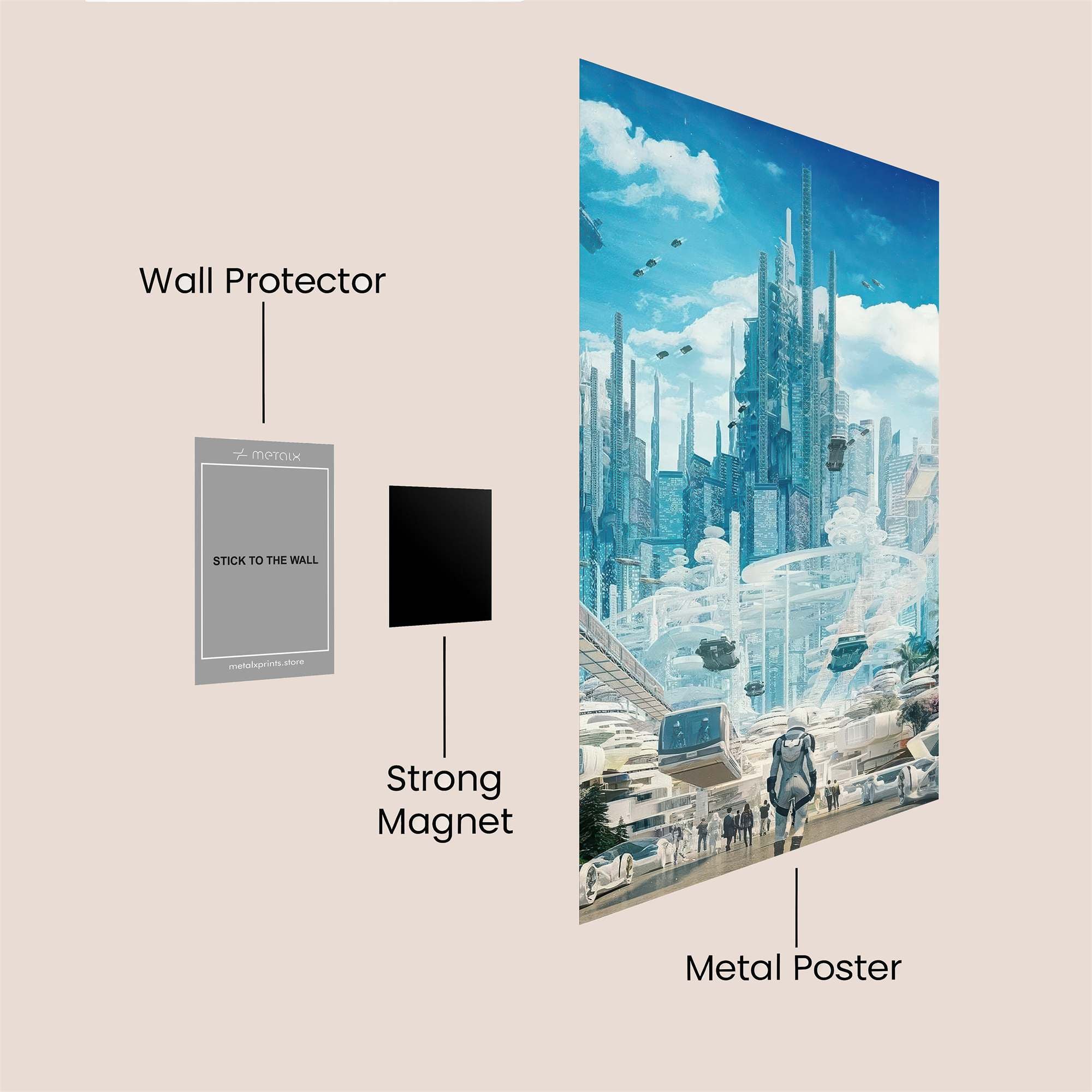 Futuristic Serendipity Safe Wall Magnetic / M