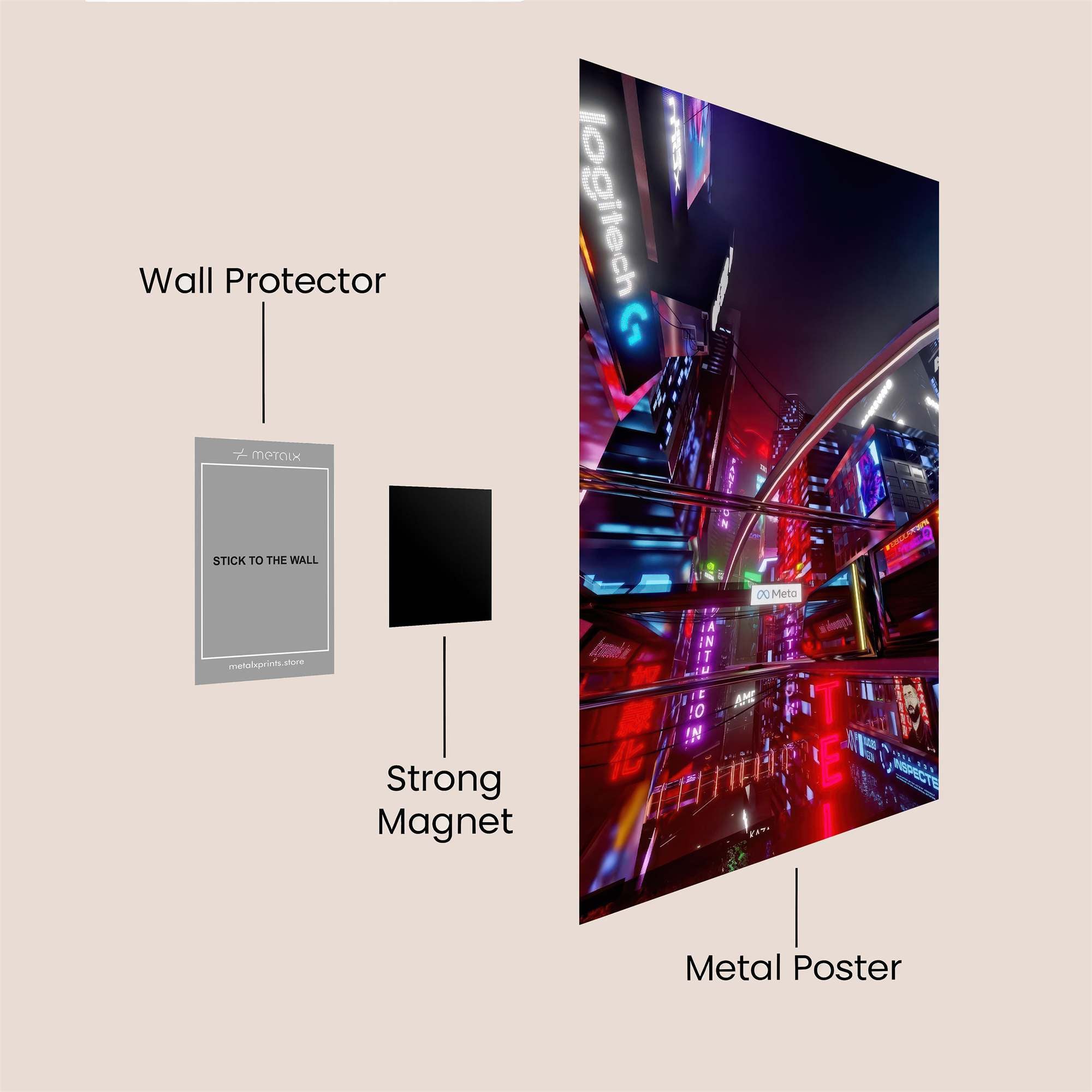 Neon Dreams Safe Wall Magnetic / M