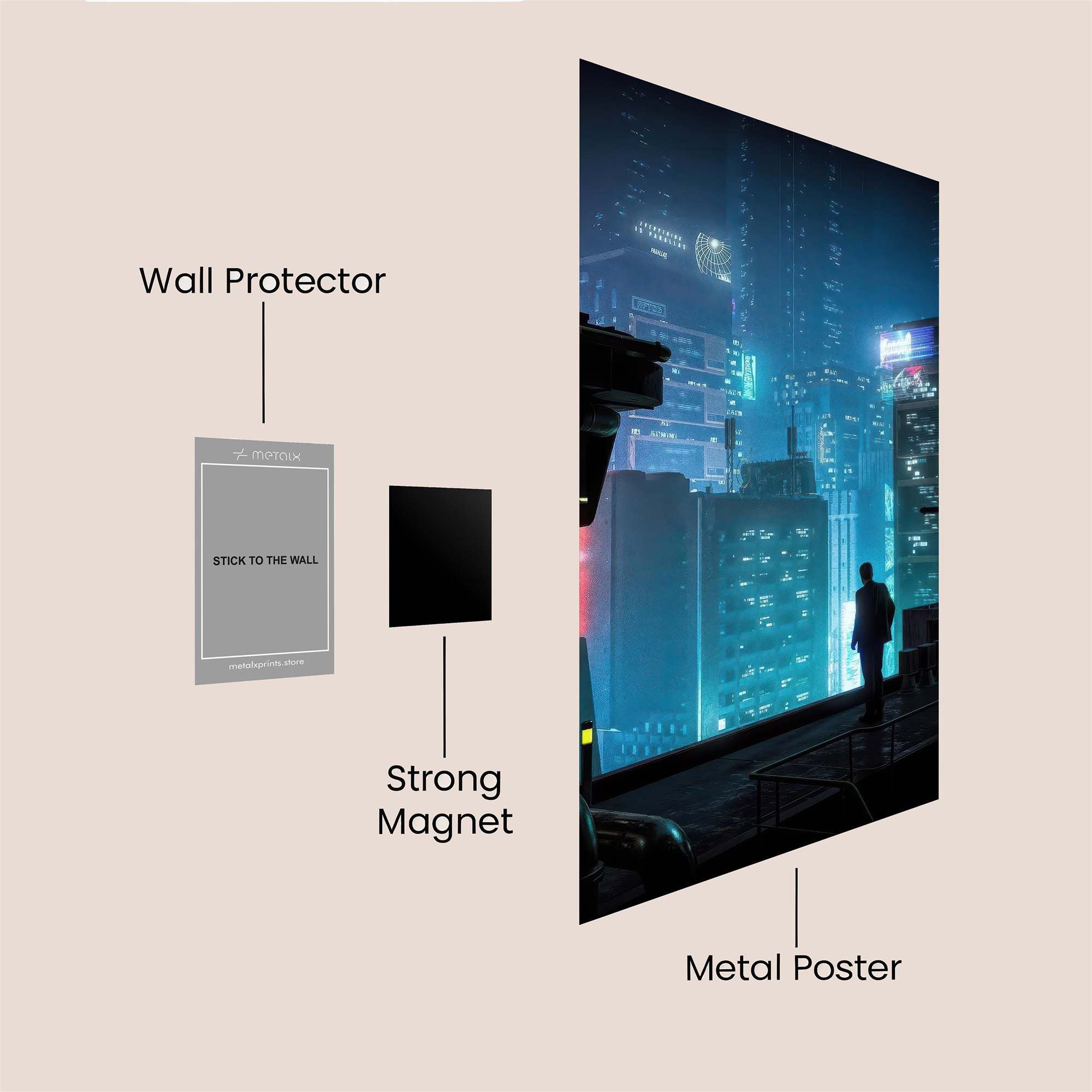 Neon Contemplation Safe Wall Magnetic / M