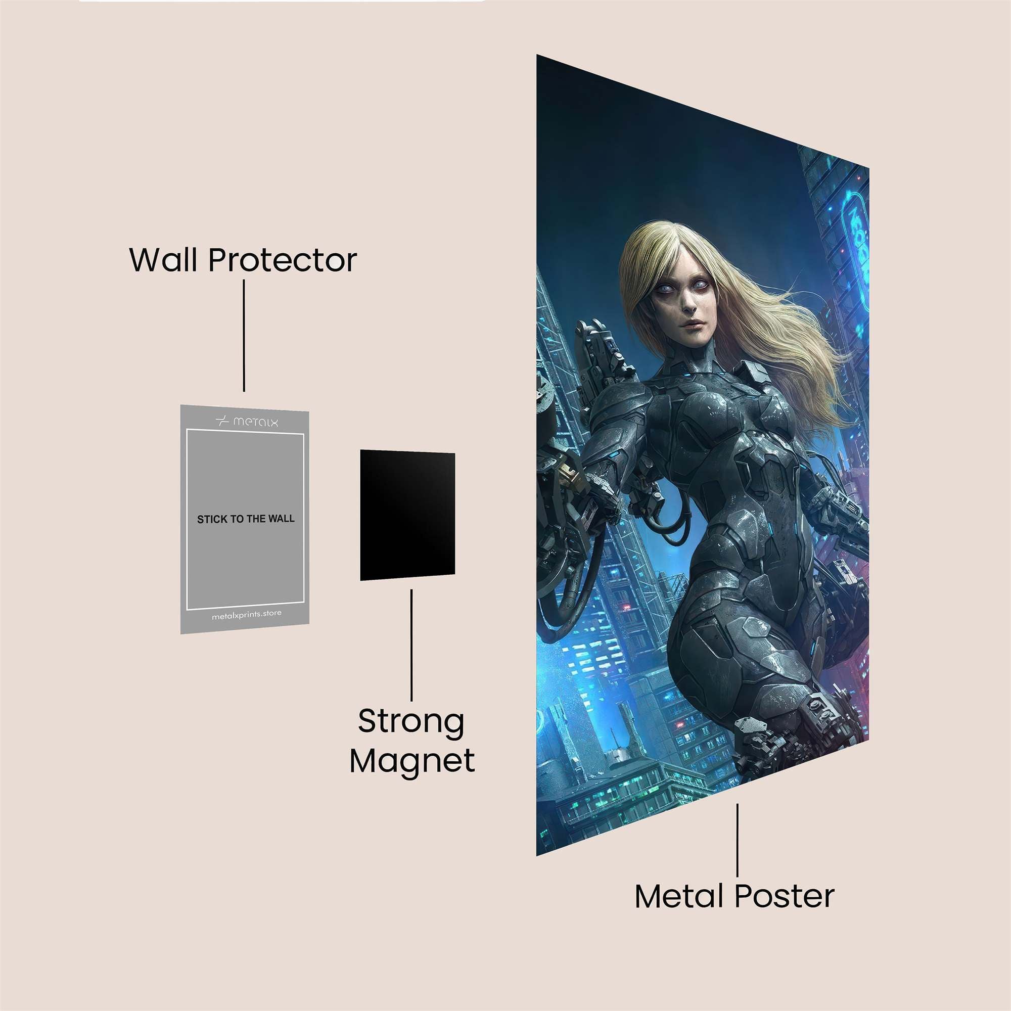 Cyber Warrior Safe Wall Magnetic / M