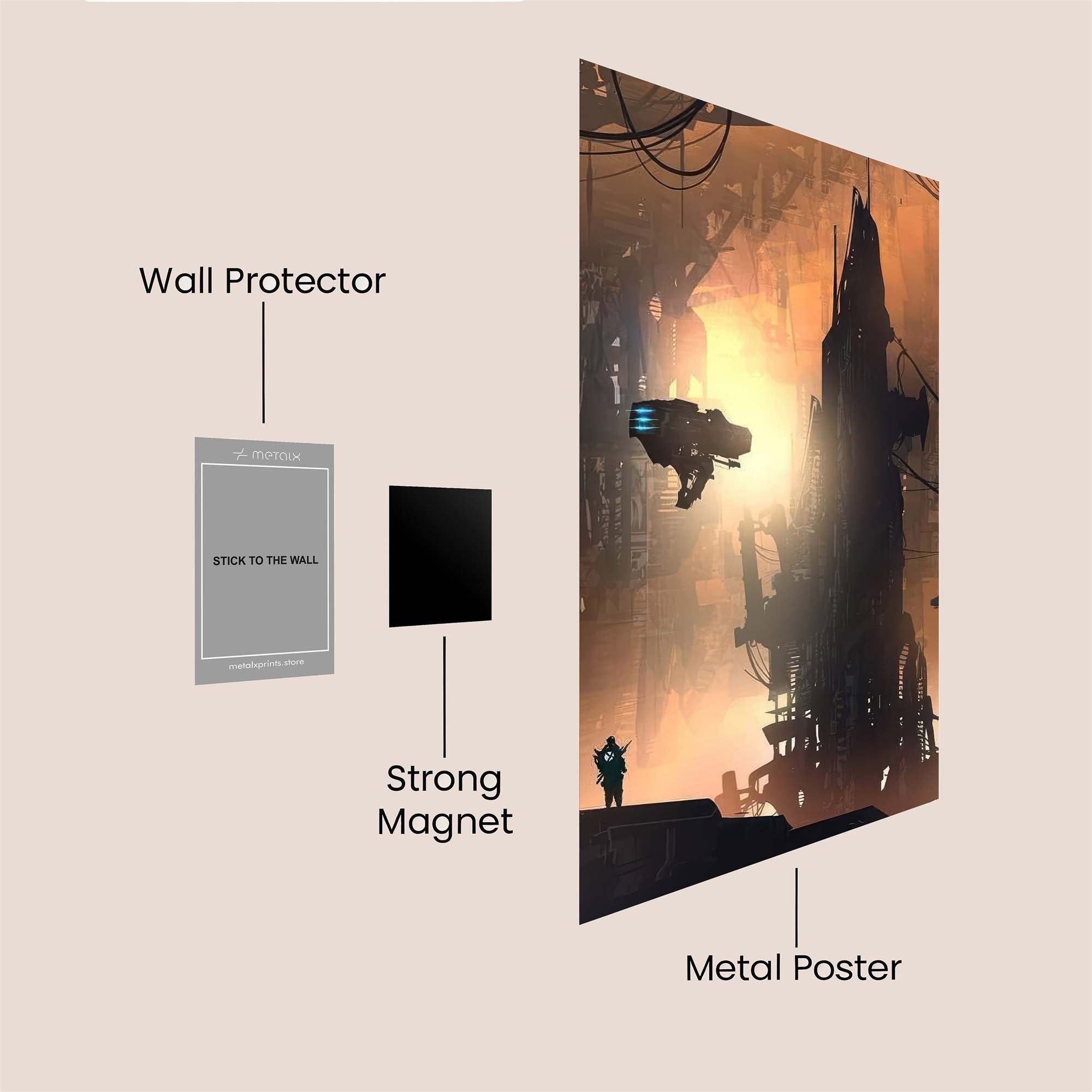 Futuristic Glow Safe Wall Magnetic / M