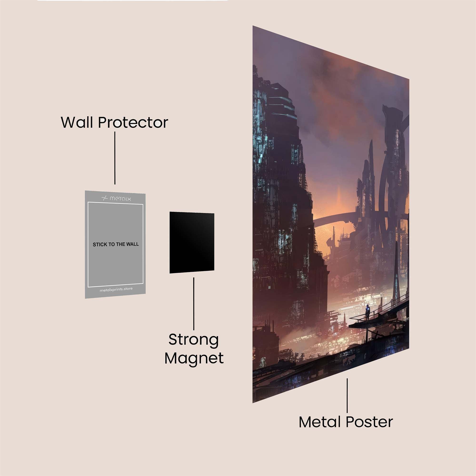 Futuristic Eclipses Safe Wall Magnetic / M